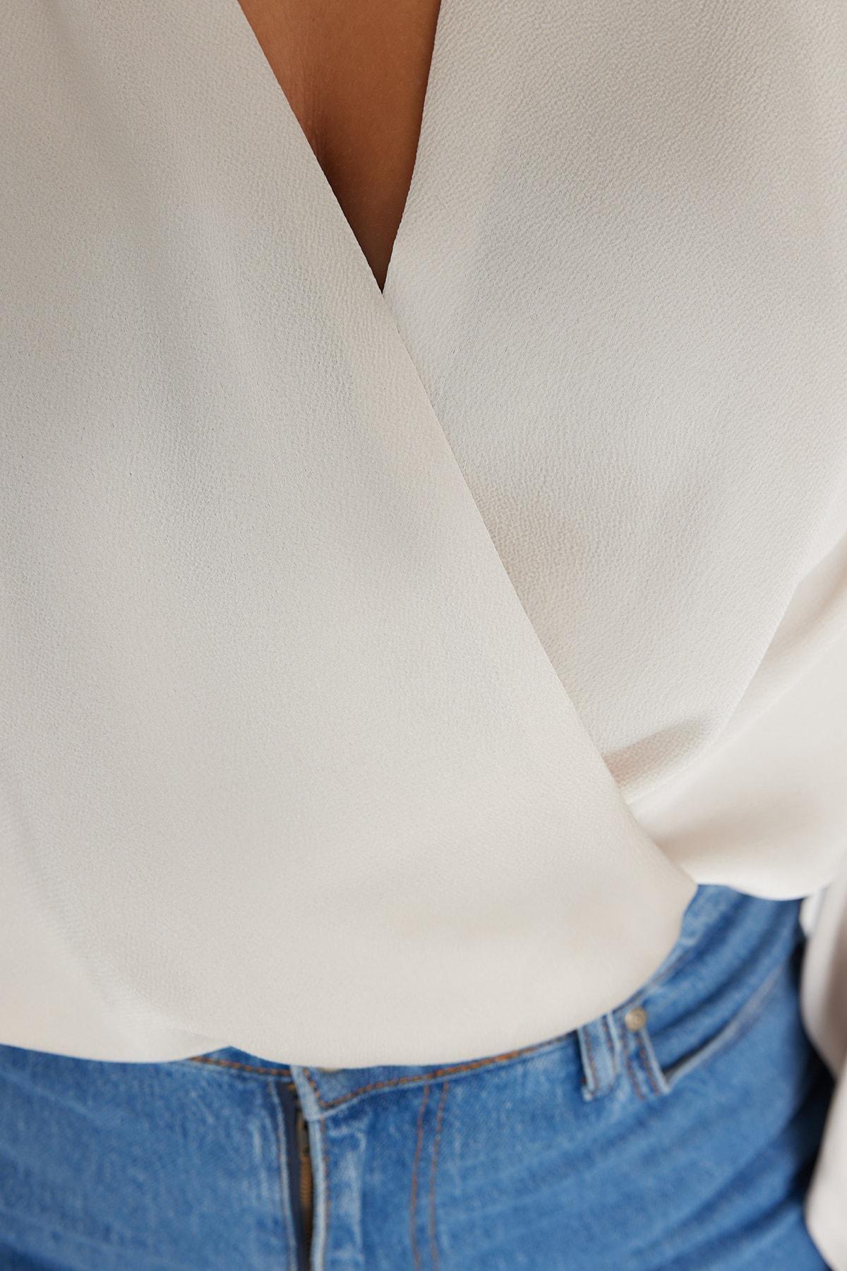 White Double-Breasted Plus Size Bodysuit, , large image number 2