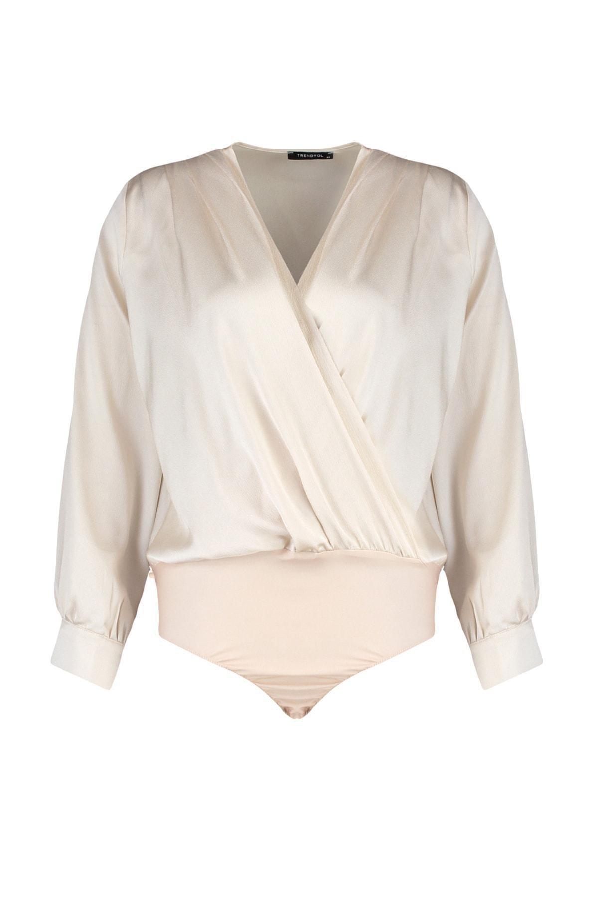 White Double-Breasted Plus Size Bodysuit, , large image number 5