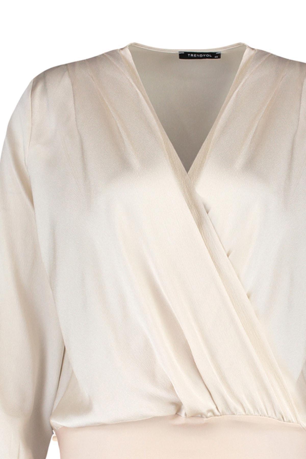 White Double-Breasted Plus Size Bodysuit, , large image number 6