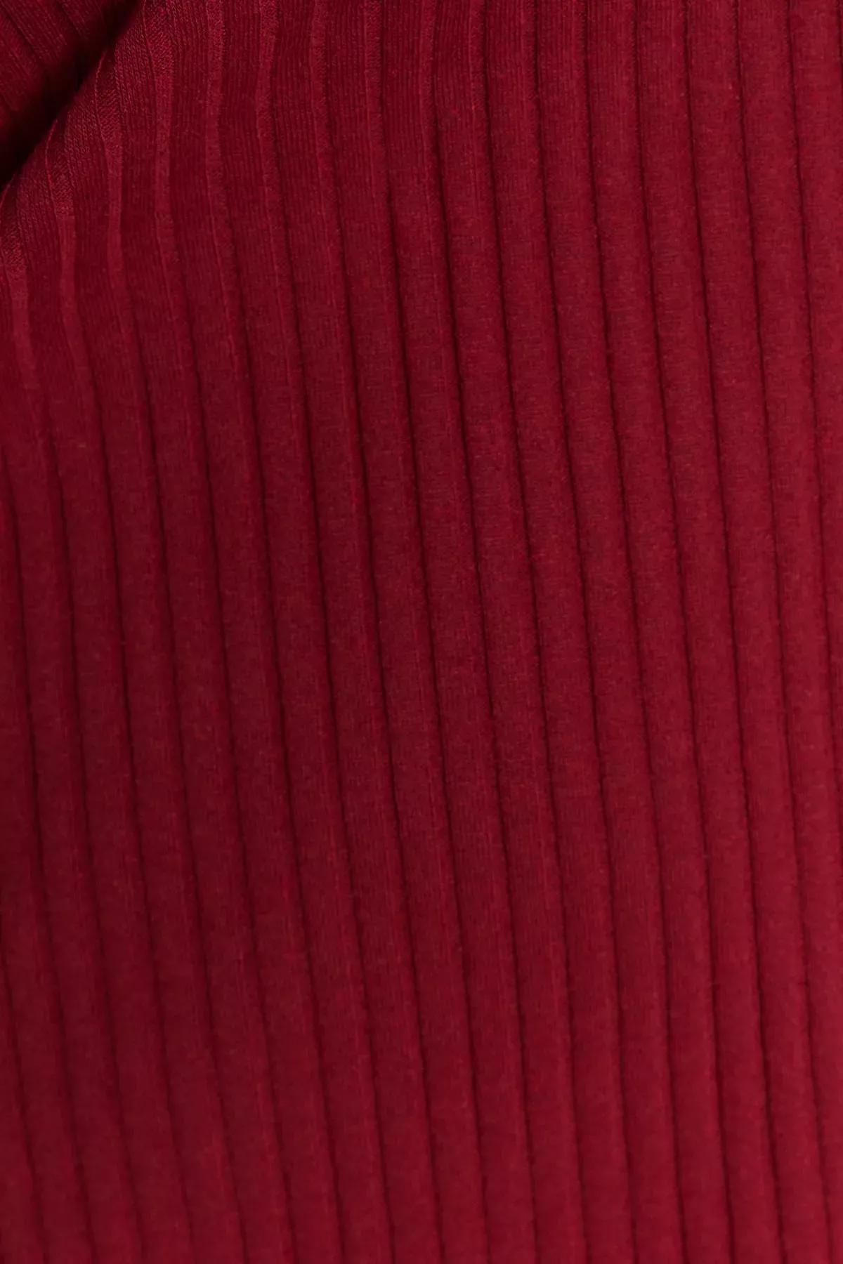 Burgundy Knitted Plus Size Co-Ord Sets, , large image number 3