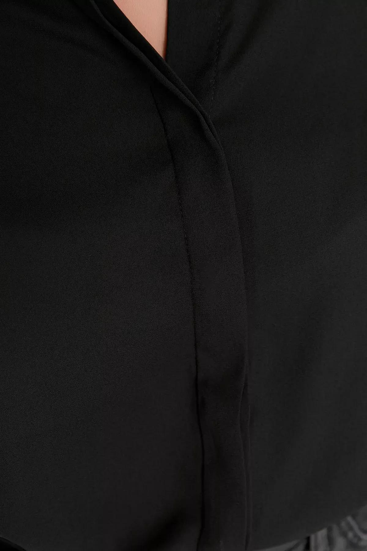 Black Regular Plus Size Shirt, , large image number 2