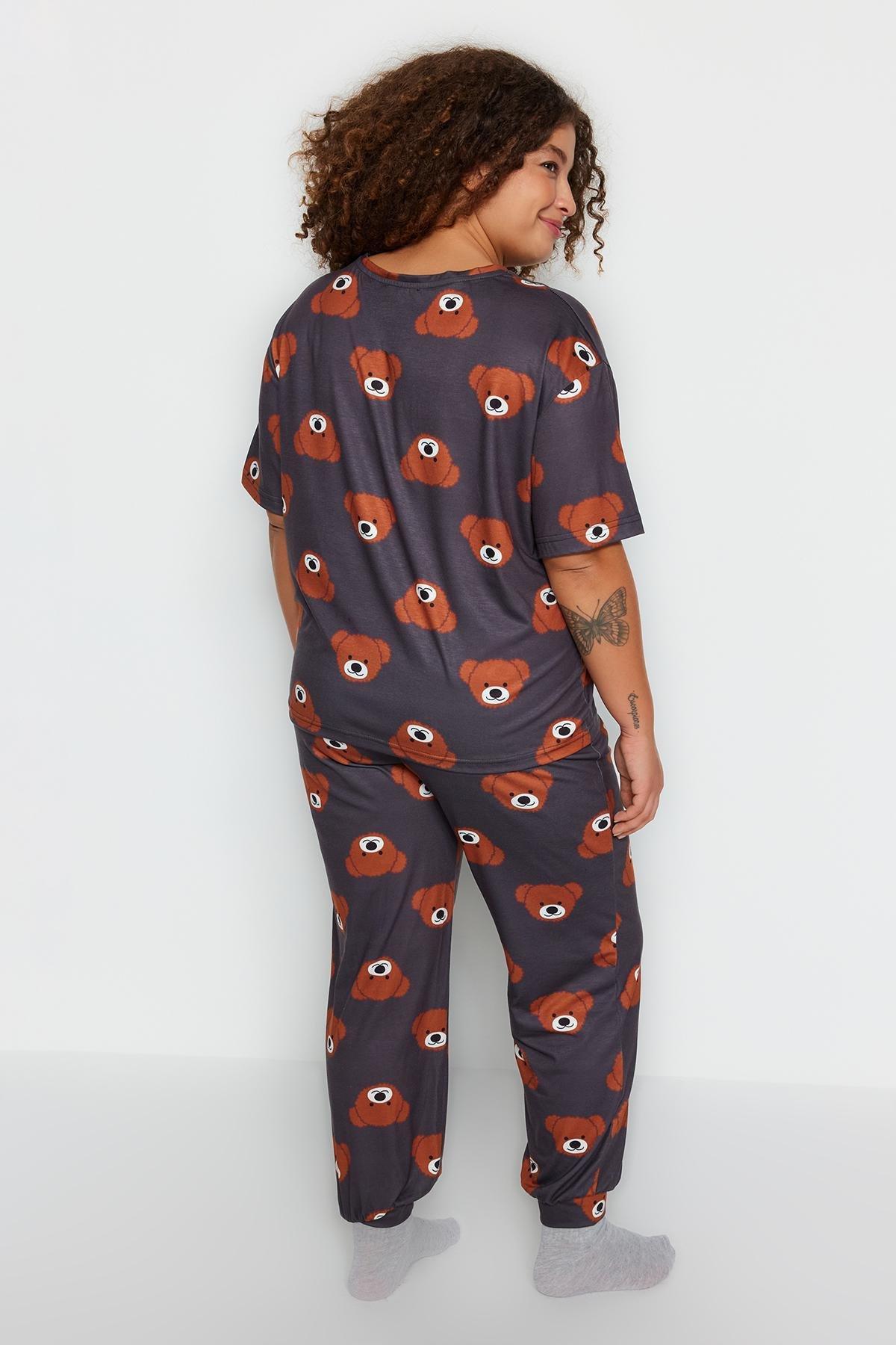 Trendyol - Grey Patterned Pyjama Set