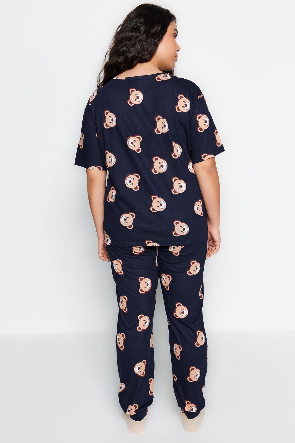 Navy Patterned Pyjama Set, , large image number 3