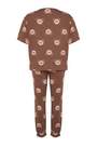 Trendyol - Brown Printed Plus Size Pajama Set