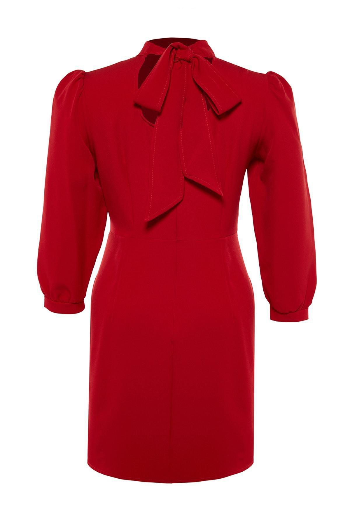 Red Basic Plus Size Mini Dress, , large image number 6