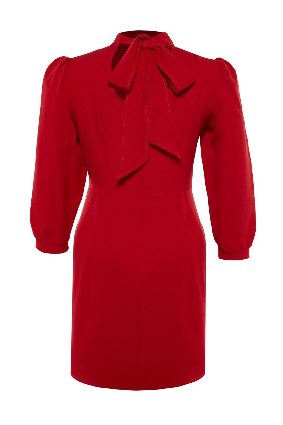Trendyol - Red Basic Plus Size Mini Dress