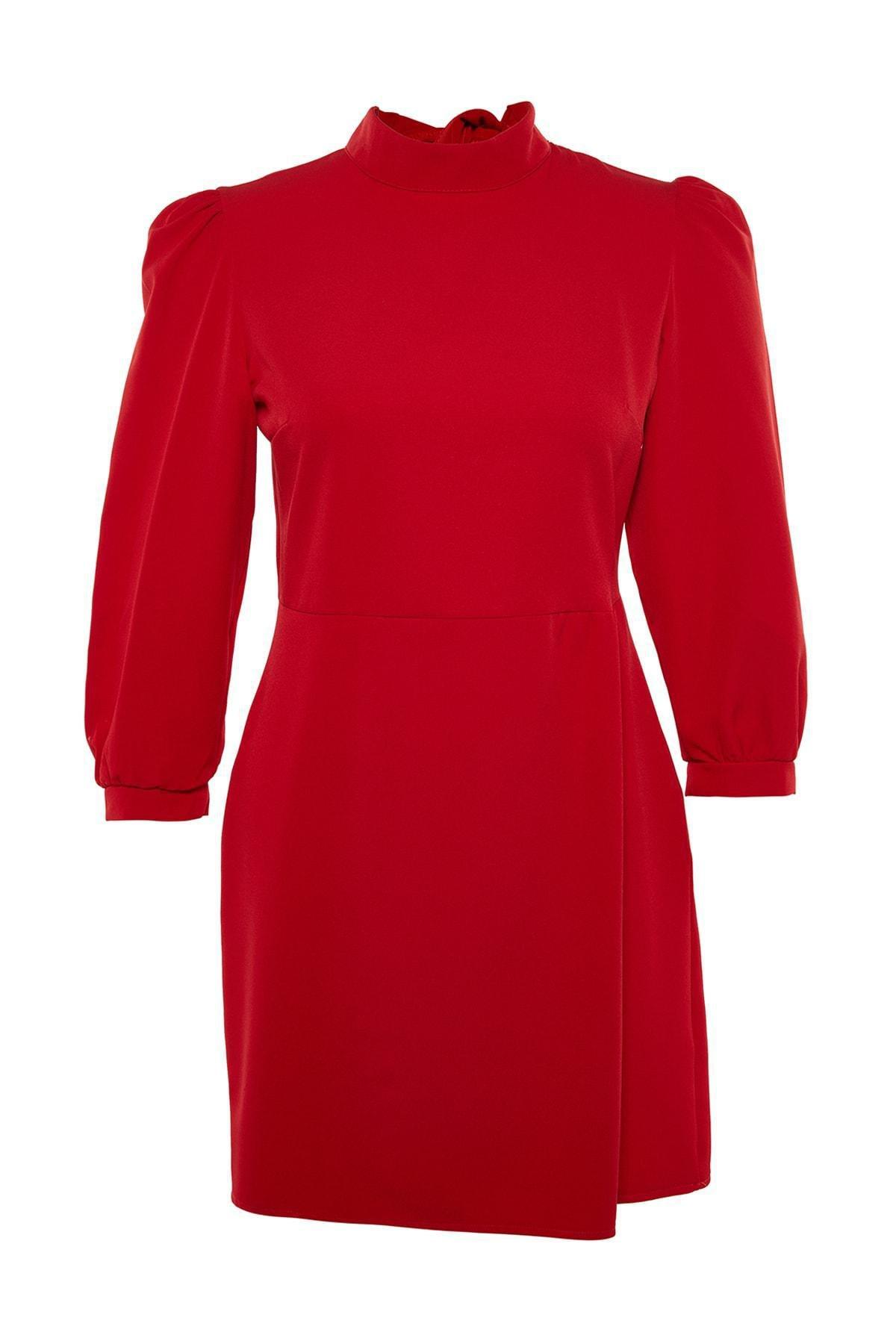 Trendyol - Red Basic Plus Size Mini Dress