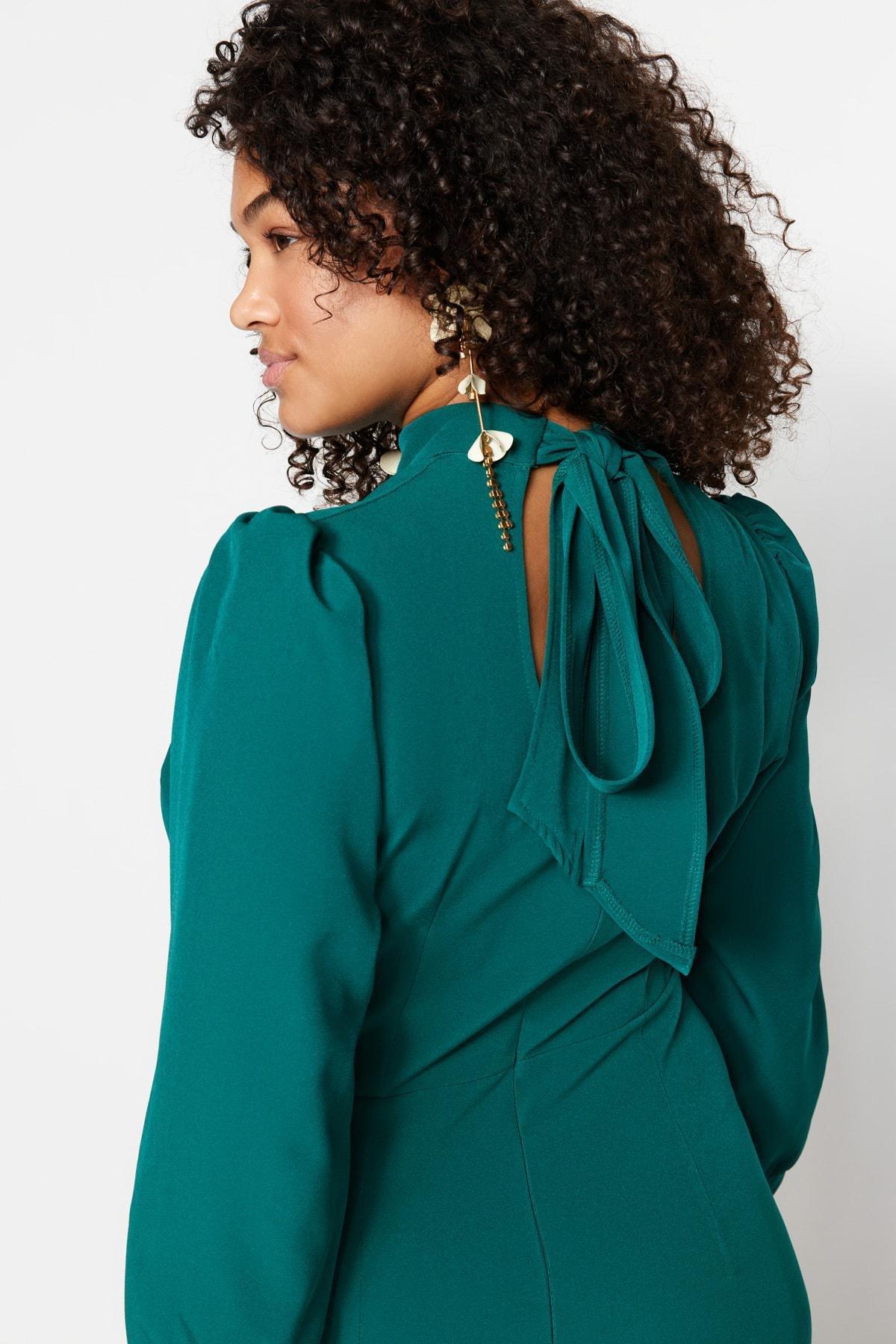 Green Basic Plus Size Dress, , large image number 2