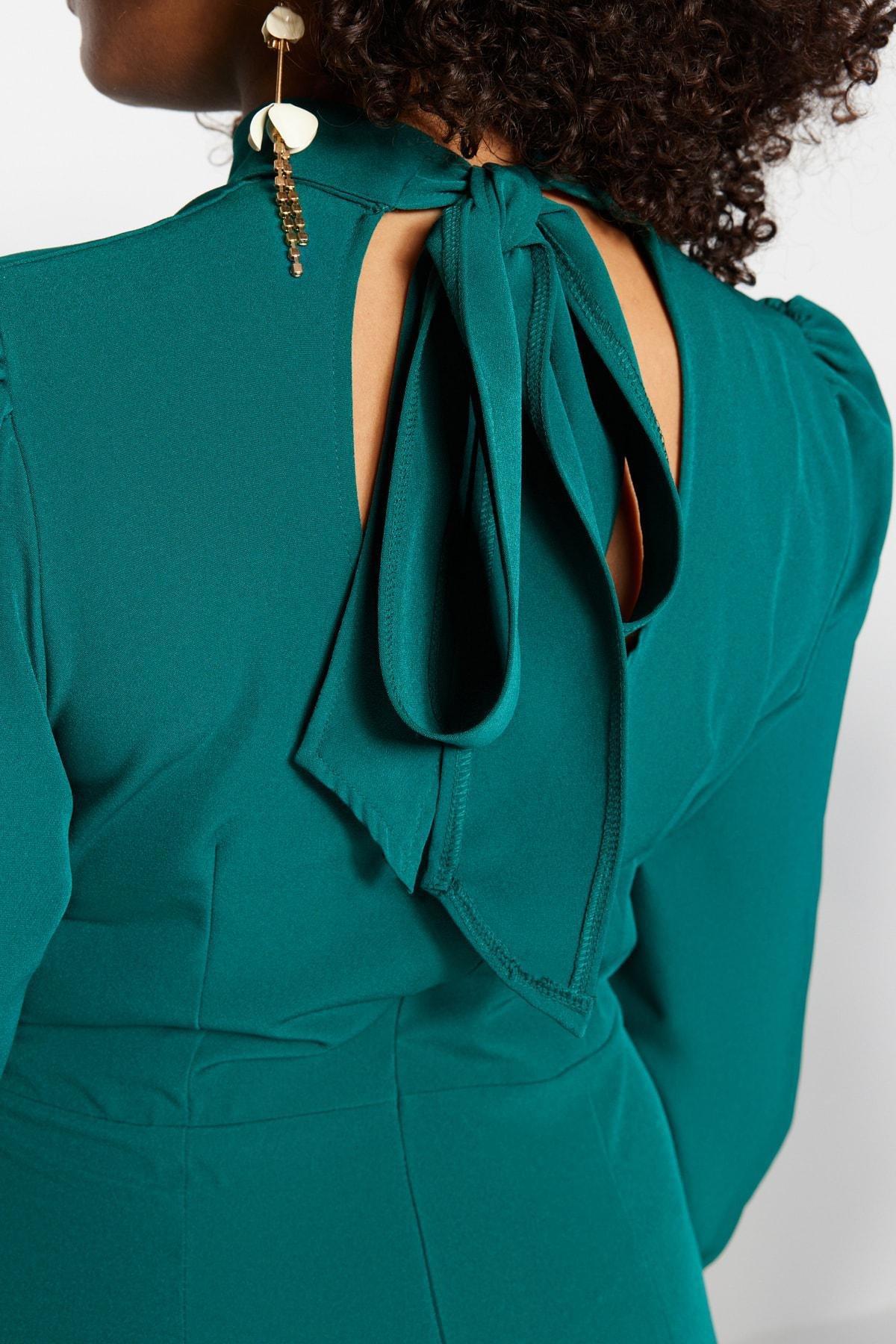 Green Basic Plus Size Dress, , large image number 3
