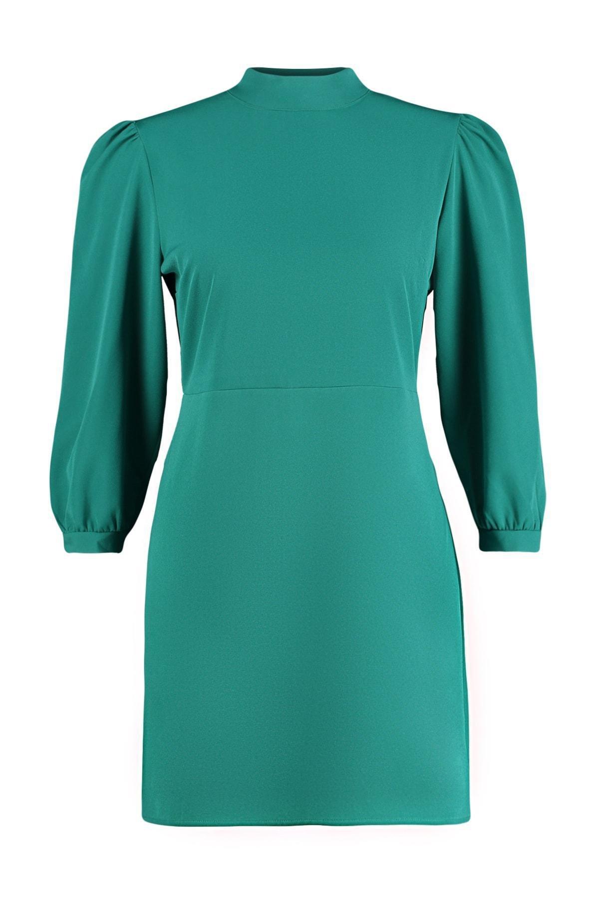 Green Basic Plus Size Dress, , large image number 5