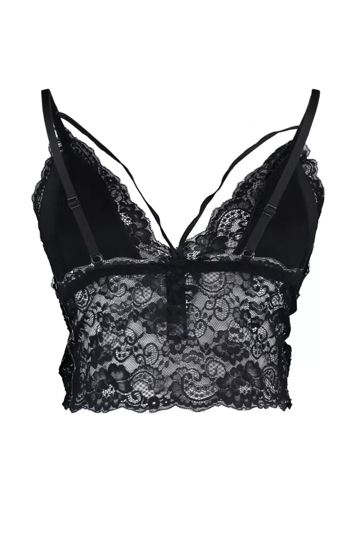 حمالة صدر بتفاصيل مميزة للمقاسات الكبيرة، أسود, Black, large image number 5