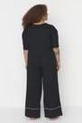 Trendyol - Black Printed Plus Size Pajama Set