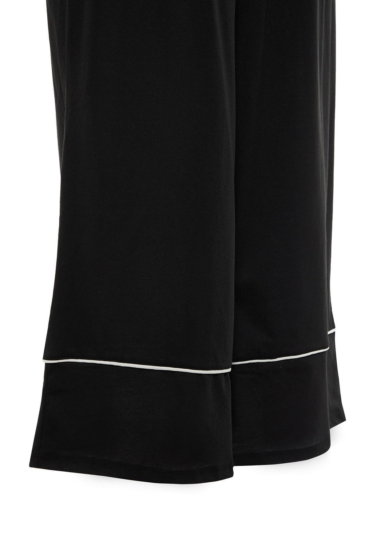 Black Printed Plus Size Pajama Set, Black, large image number 6