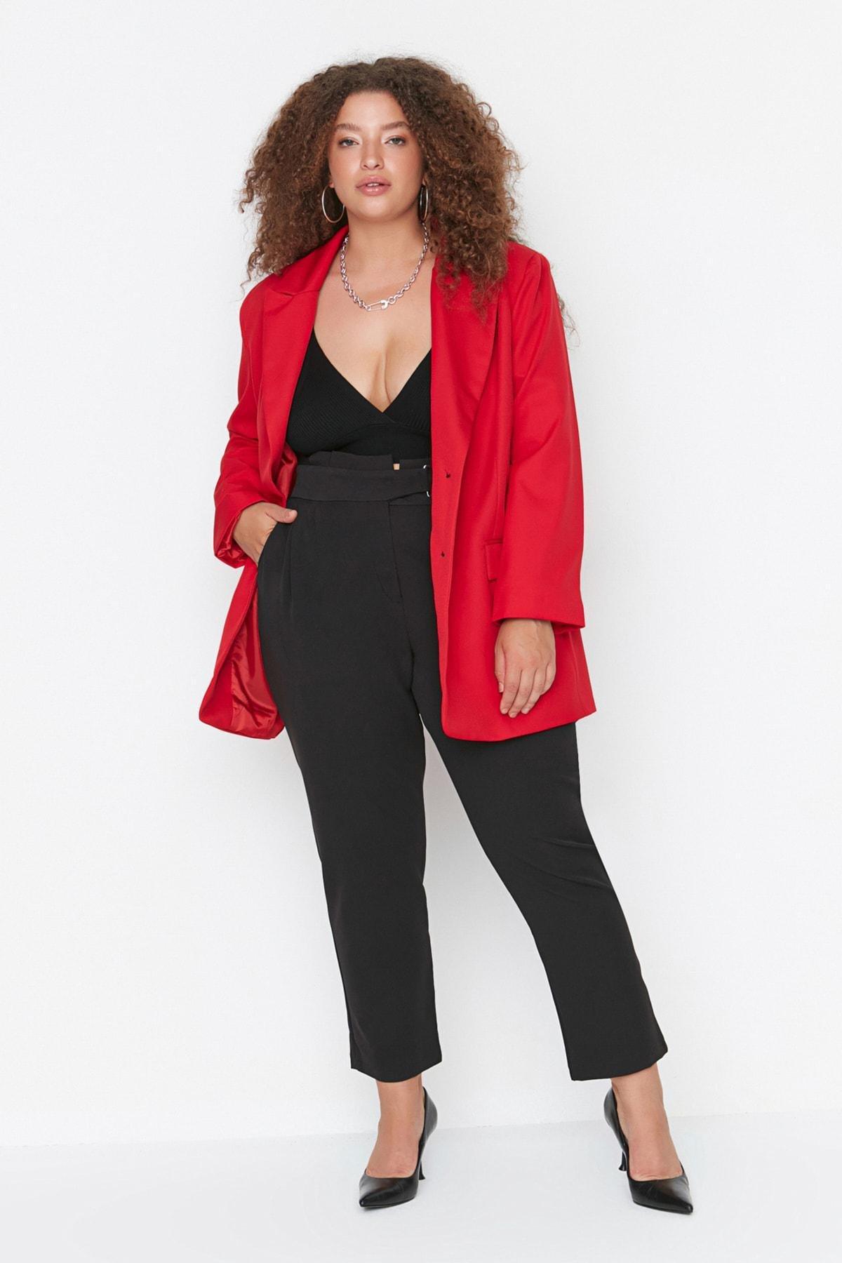 Black Cigarette Pants Plus Size Pants, , large image number 0