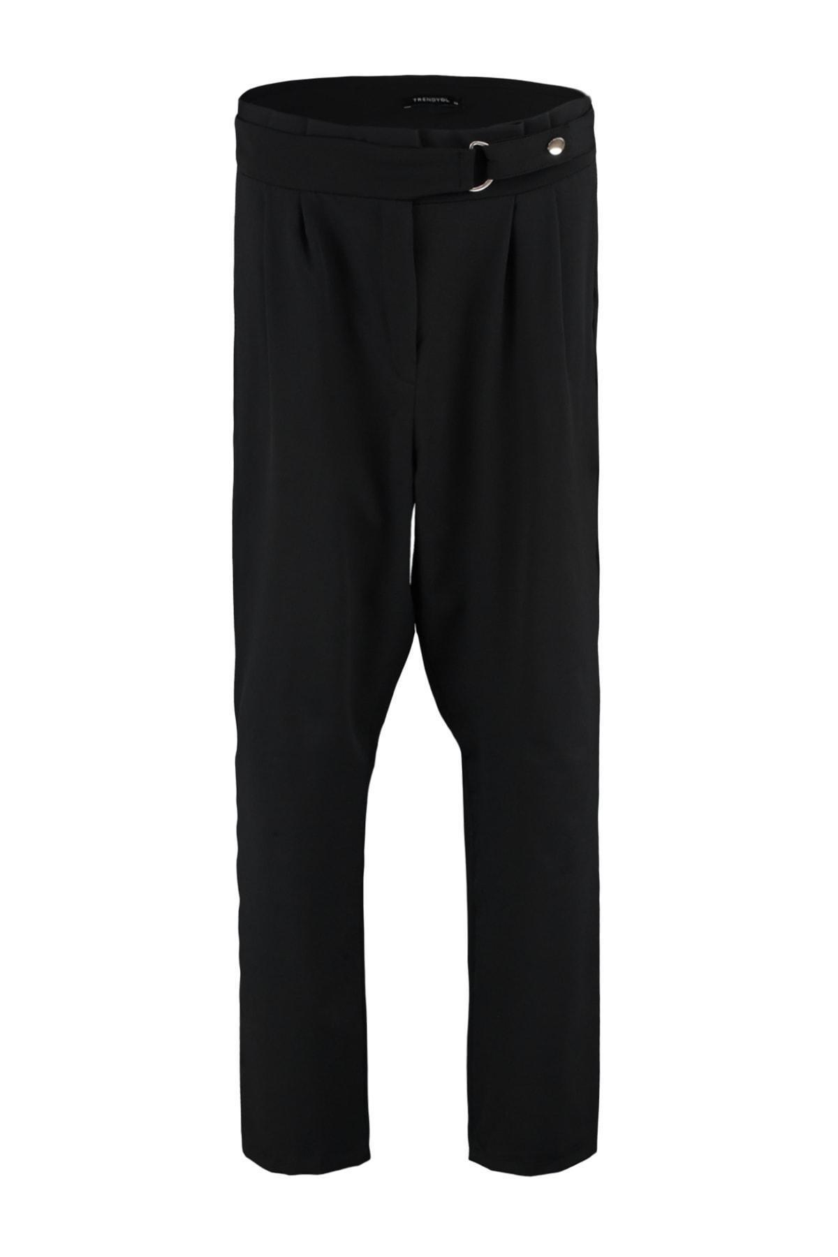 Trendyol - Black Cigarette Pants Plus Size Pants