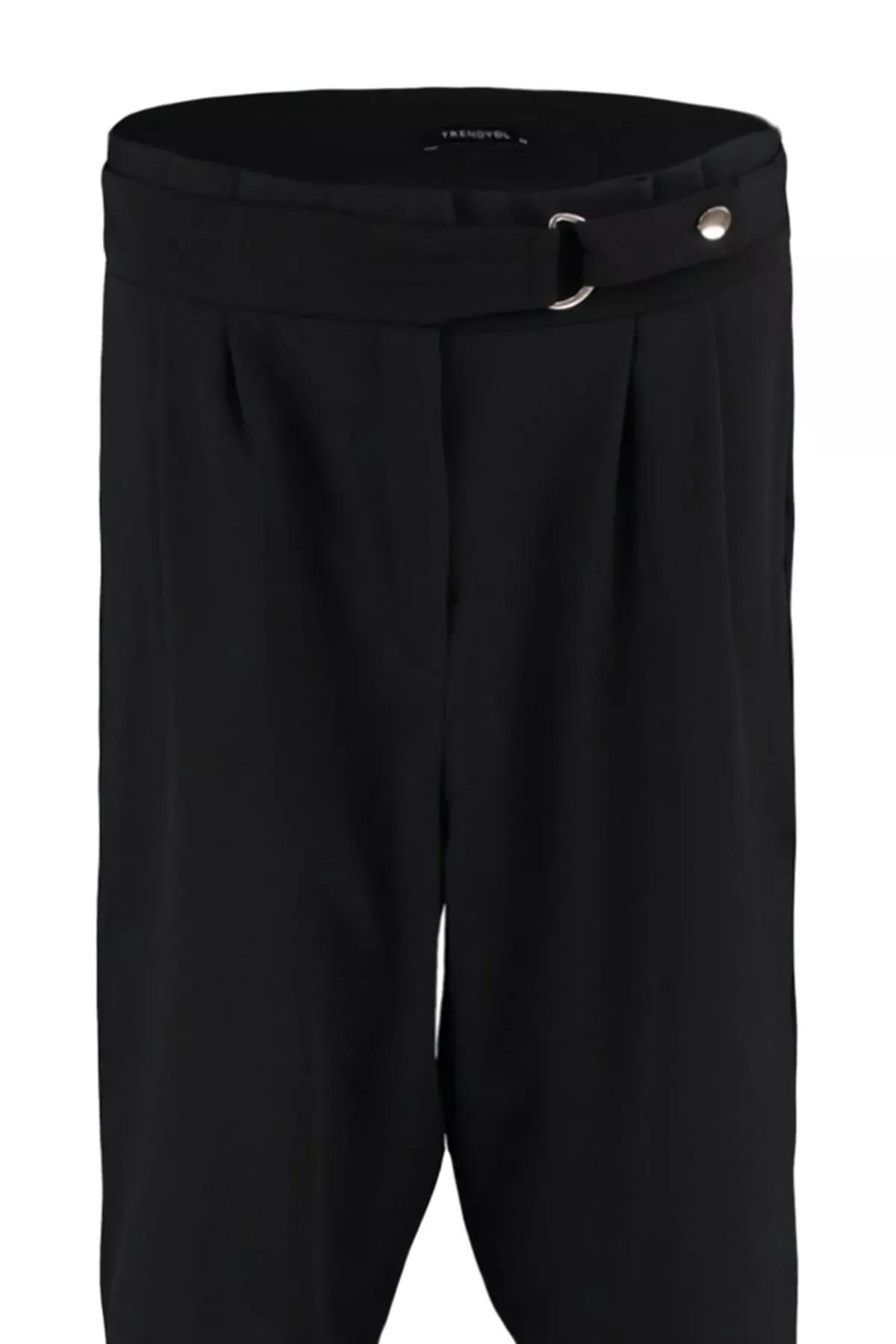 بنطال بقصة ضيقة للمقاسات الكبيرة، أسود, Black, large image number 5