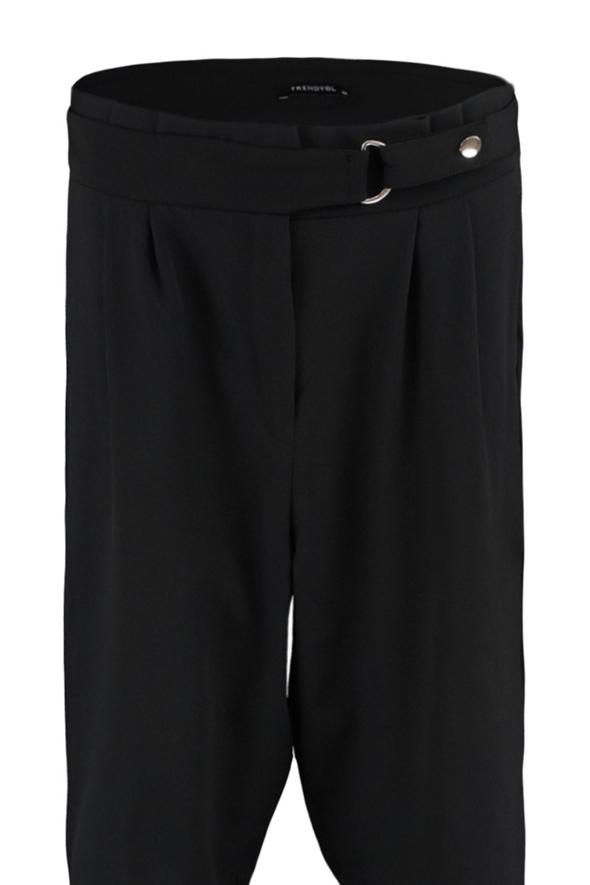 Trendyol - Black Cigarette Pants Plus Size Pants