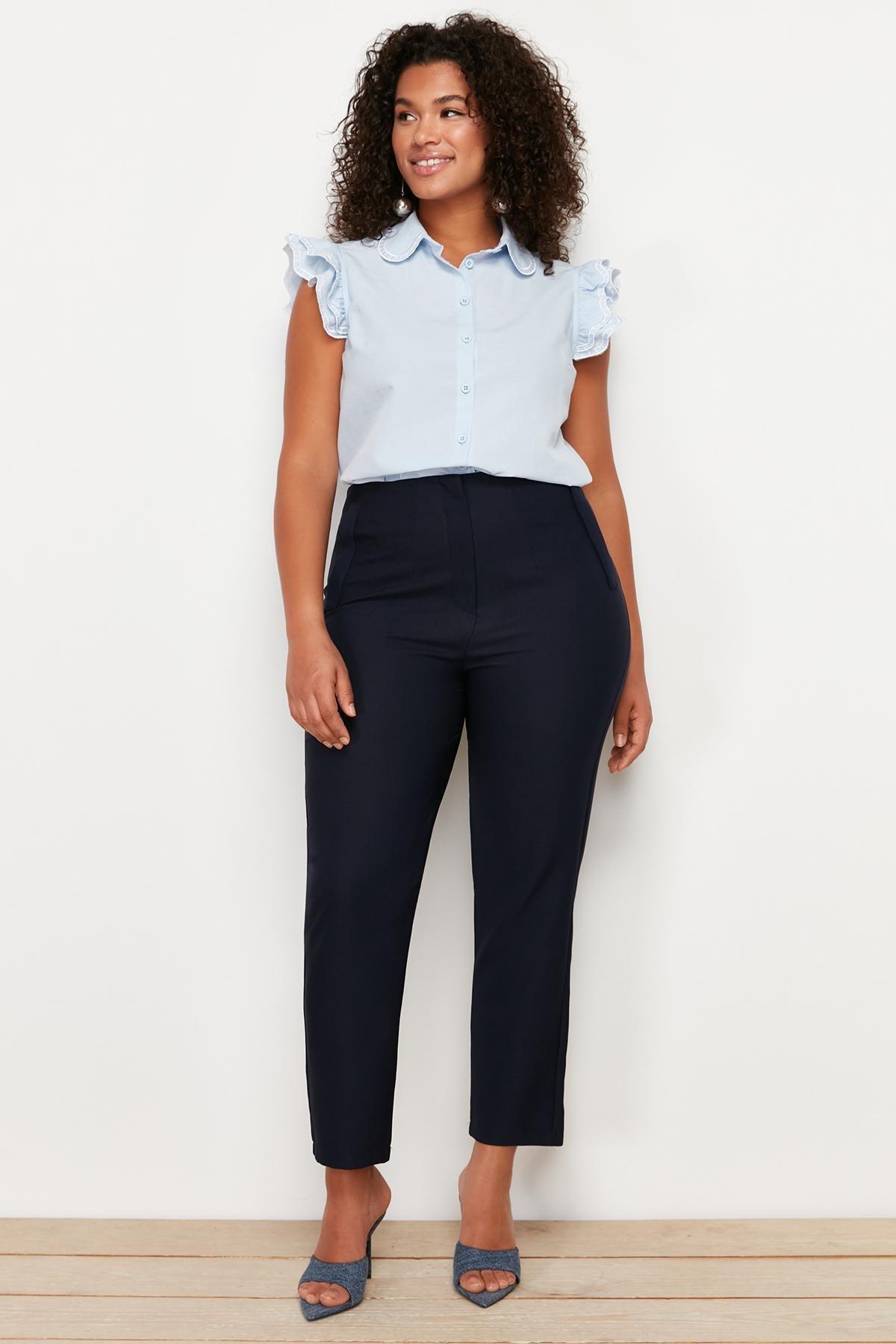 Navy Cigarette Woven Trousers, , large image number 0