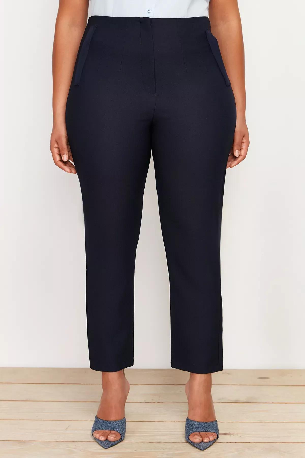 Navy Cigarette Woven Trousers, , large image number 6