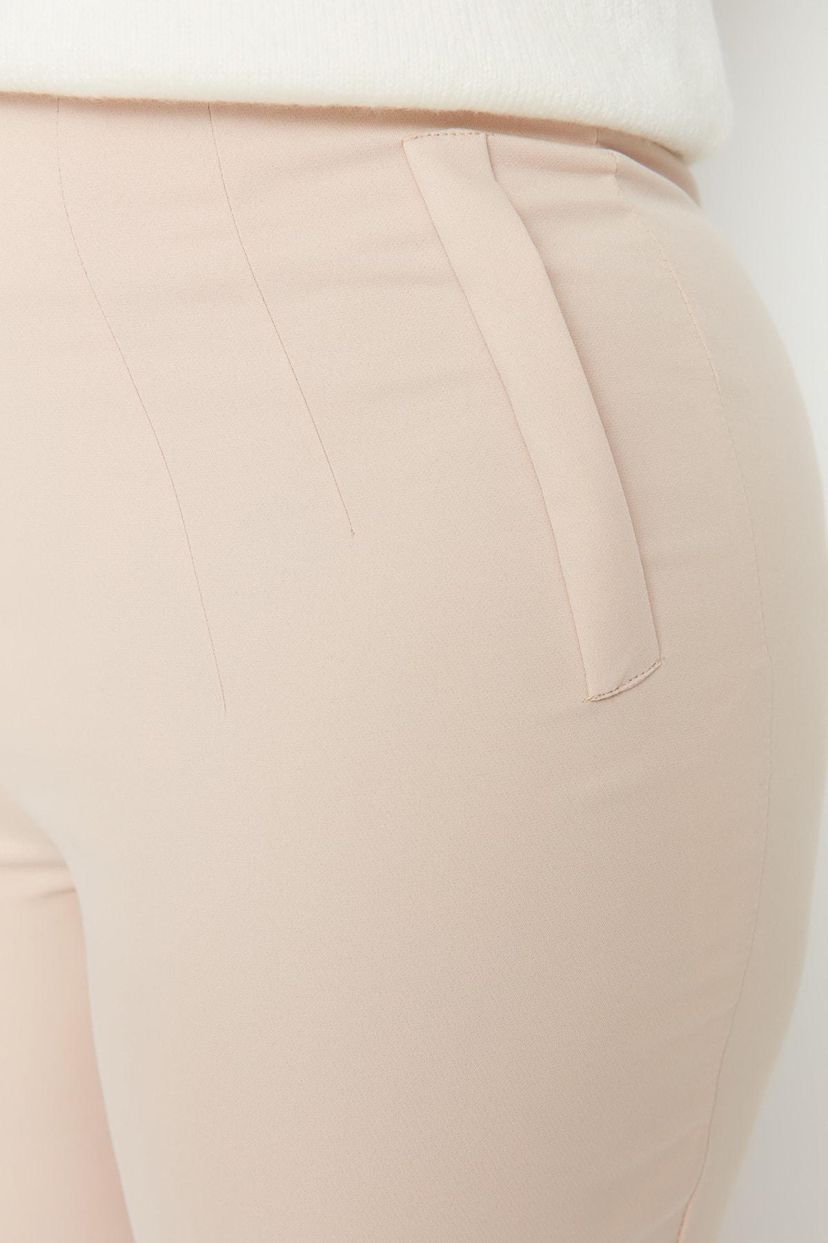 Beige Cigarette Pants Plus Size Pants, , large image number 3