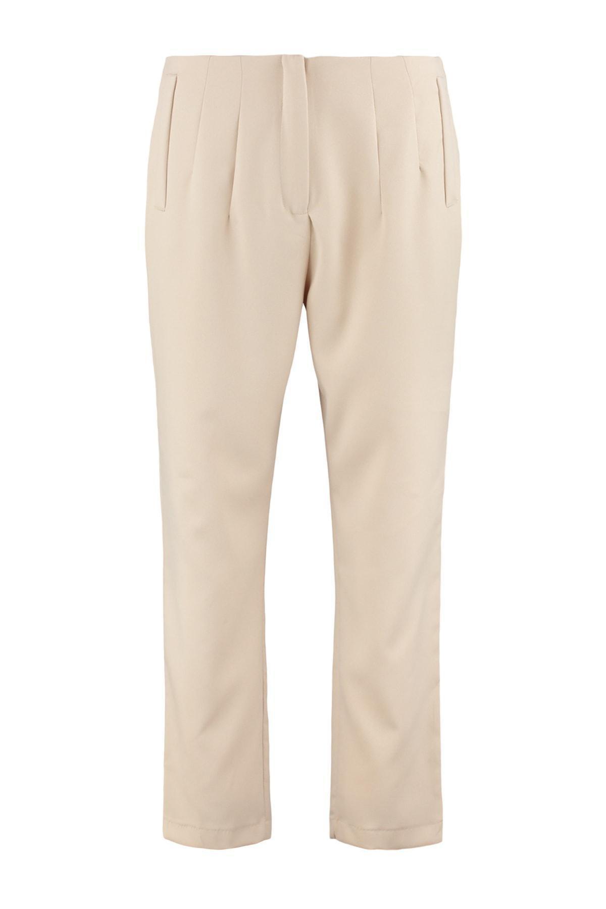 Beige Cigarette Pants Plus Size Pants, , large image number 5