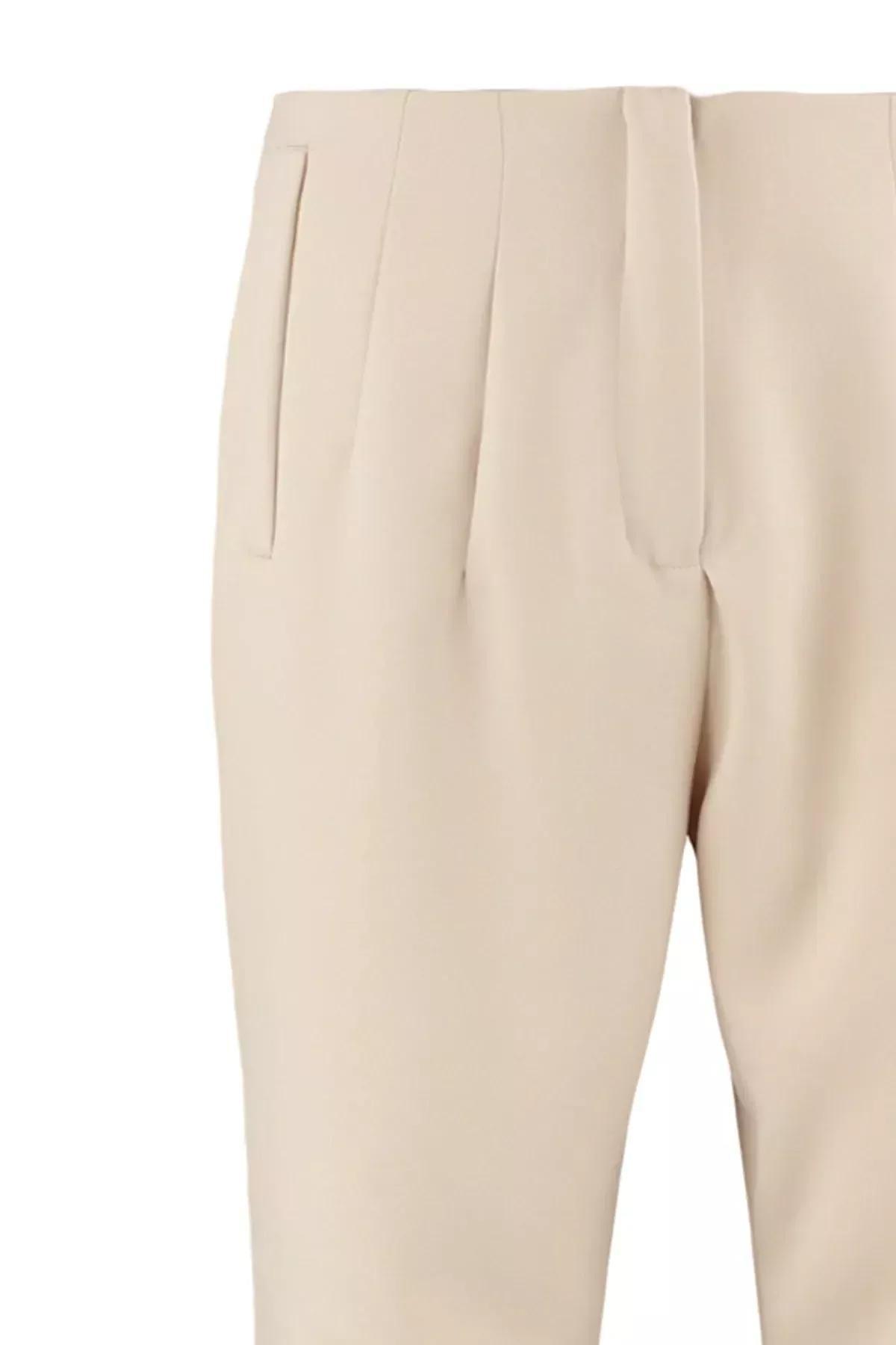 بنطال بقصة ضيقة للمقاسات الكبيرة، بيج, Beige, large image number 5