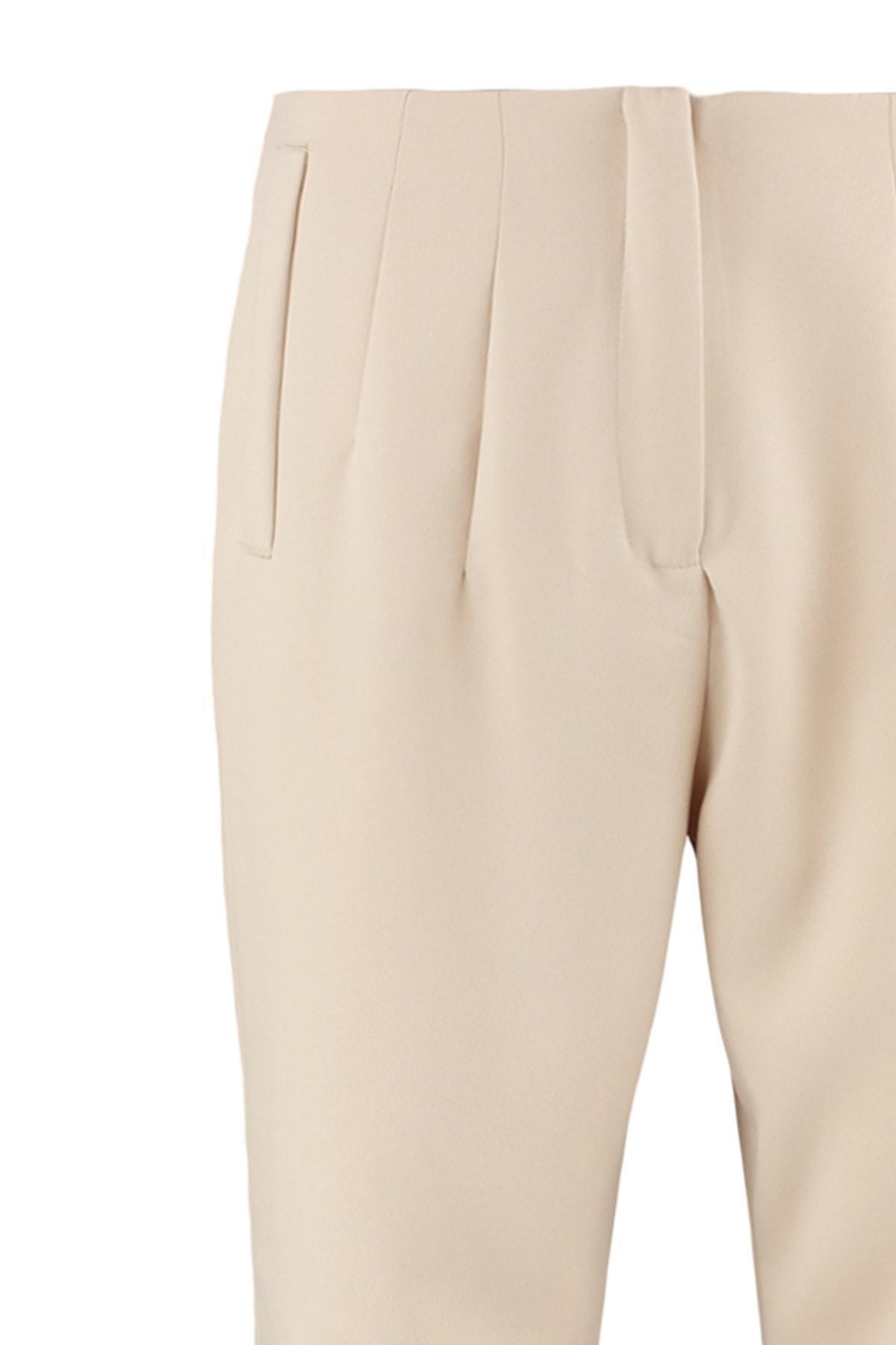 Trendyol - Beige Cigarette Pants Plus Size Pants