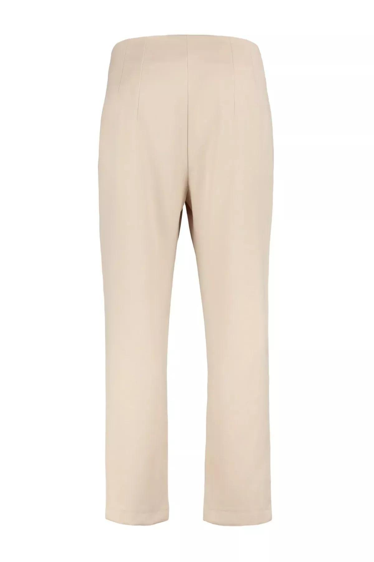بنطال بقصة ضيقة للمقاسات الكبيرة، بيج, Beige, large image number 6