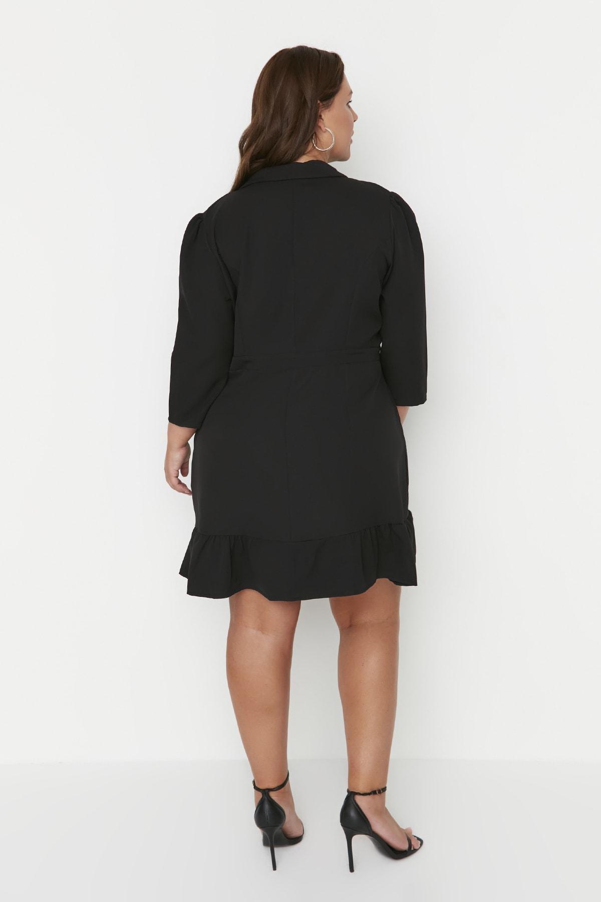 Black Plus Size Blazer Dress, , large image number 3