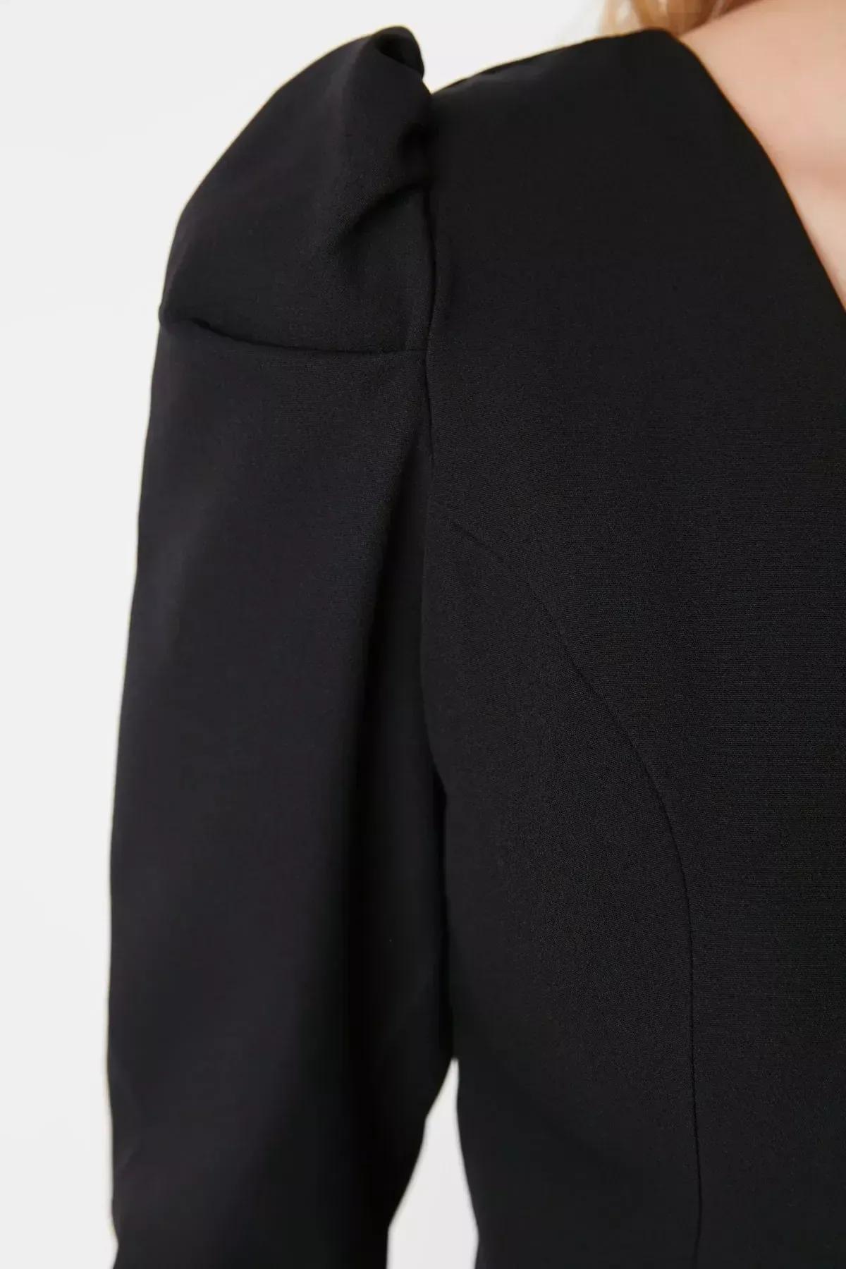 Black A-Line Mini Dress, , large image number 3