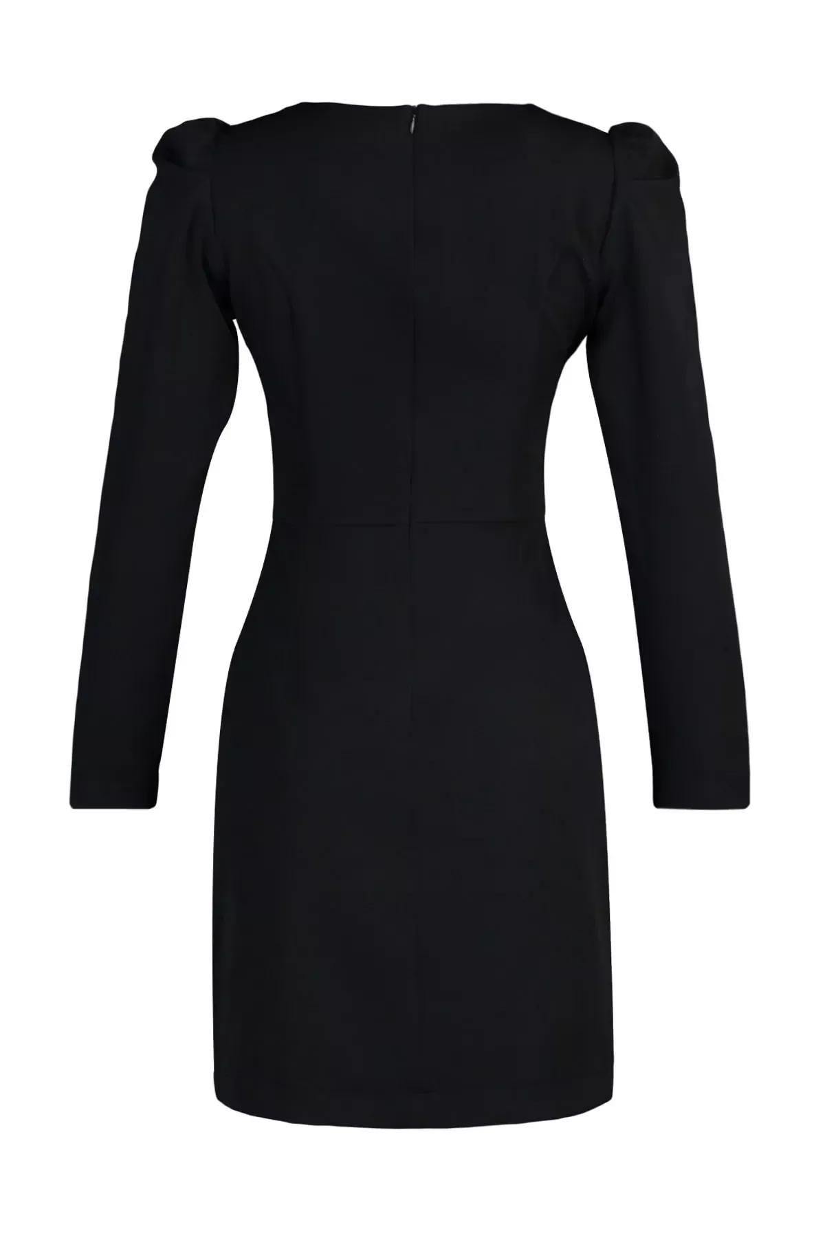 Black A-Line Mini Dress, , large image number 6