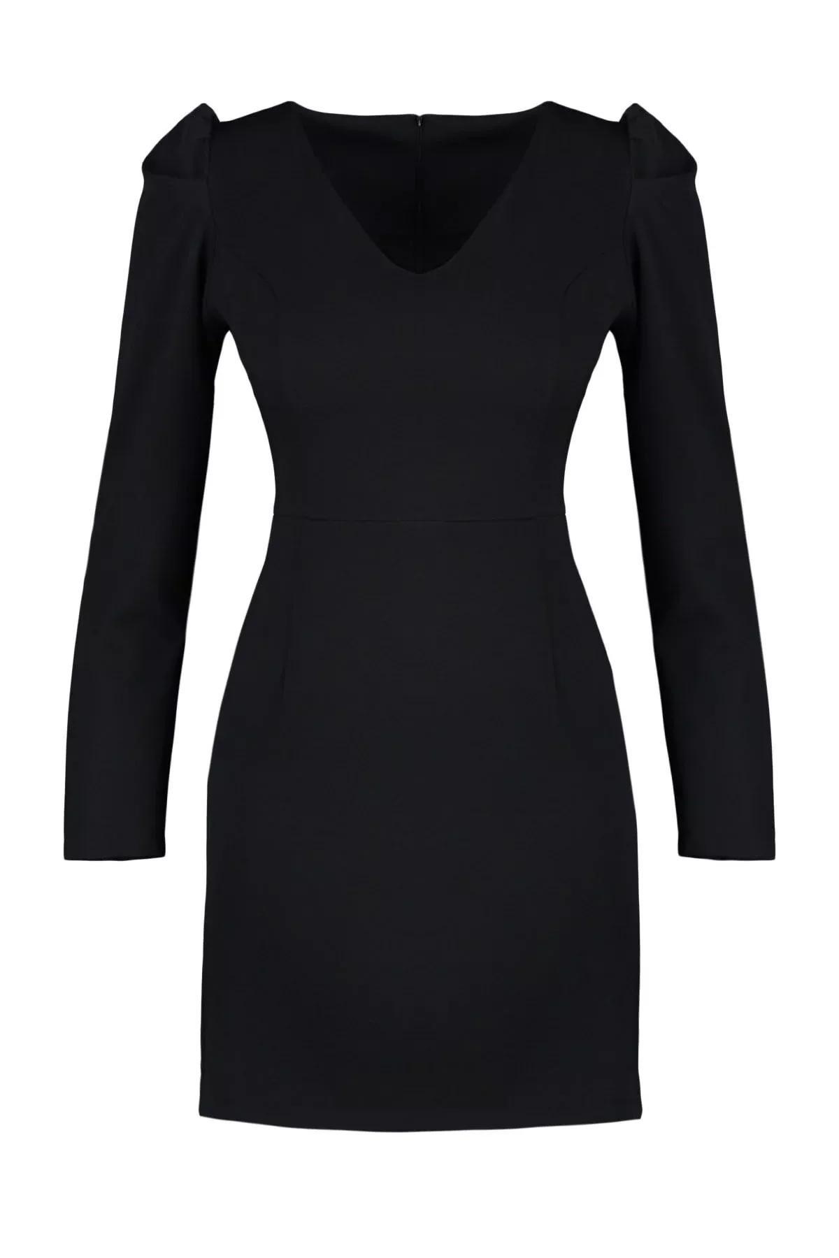 Black A-Line Mini Dress, , large image number 7