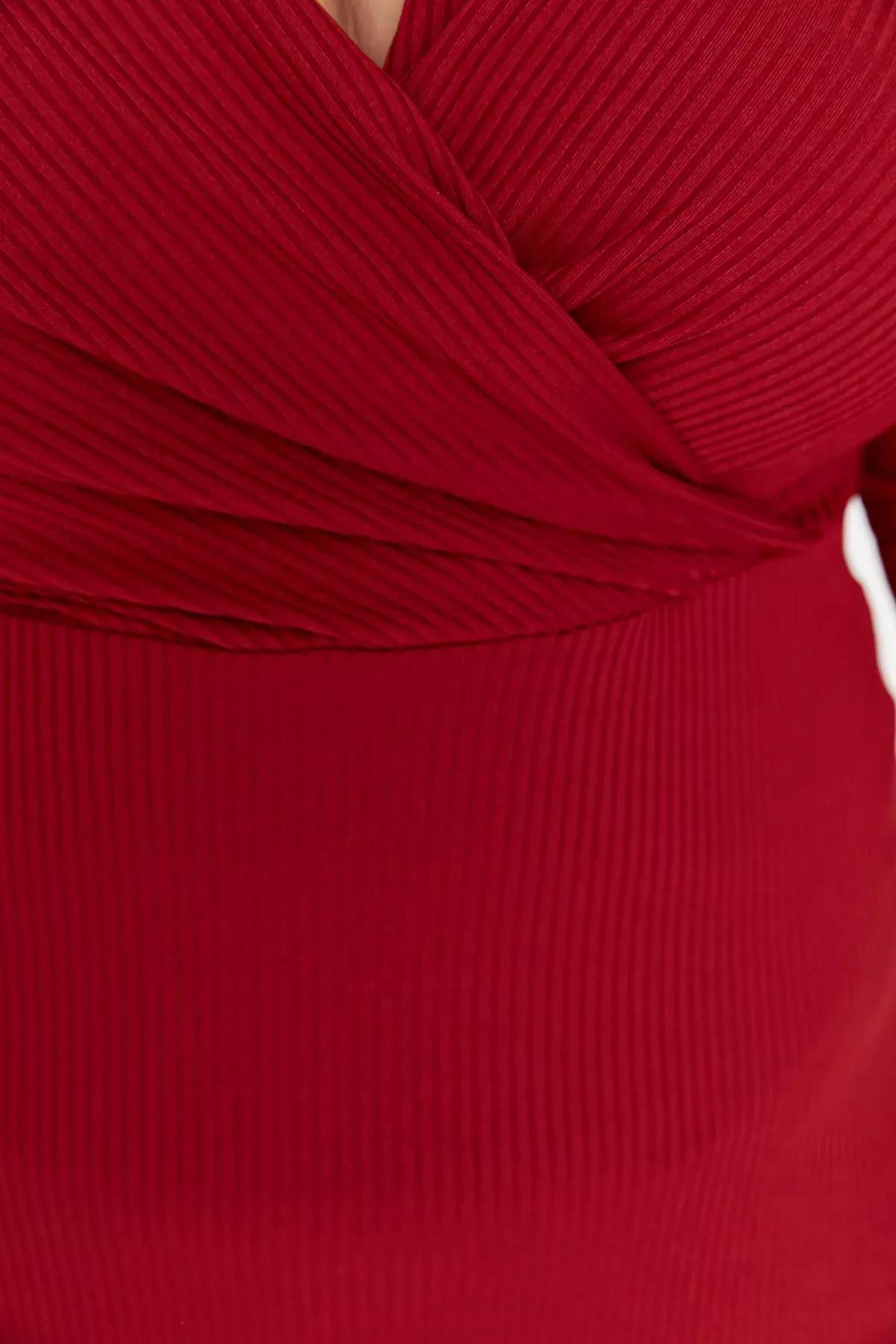 Red Skater Plus Size Mini Dress, Red, medium