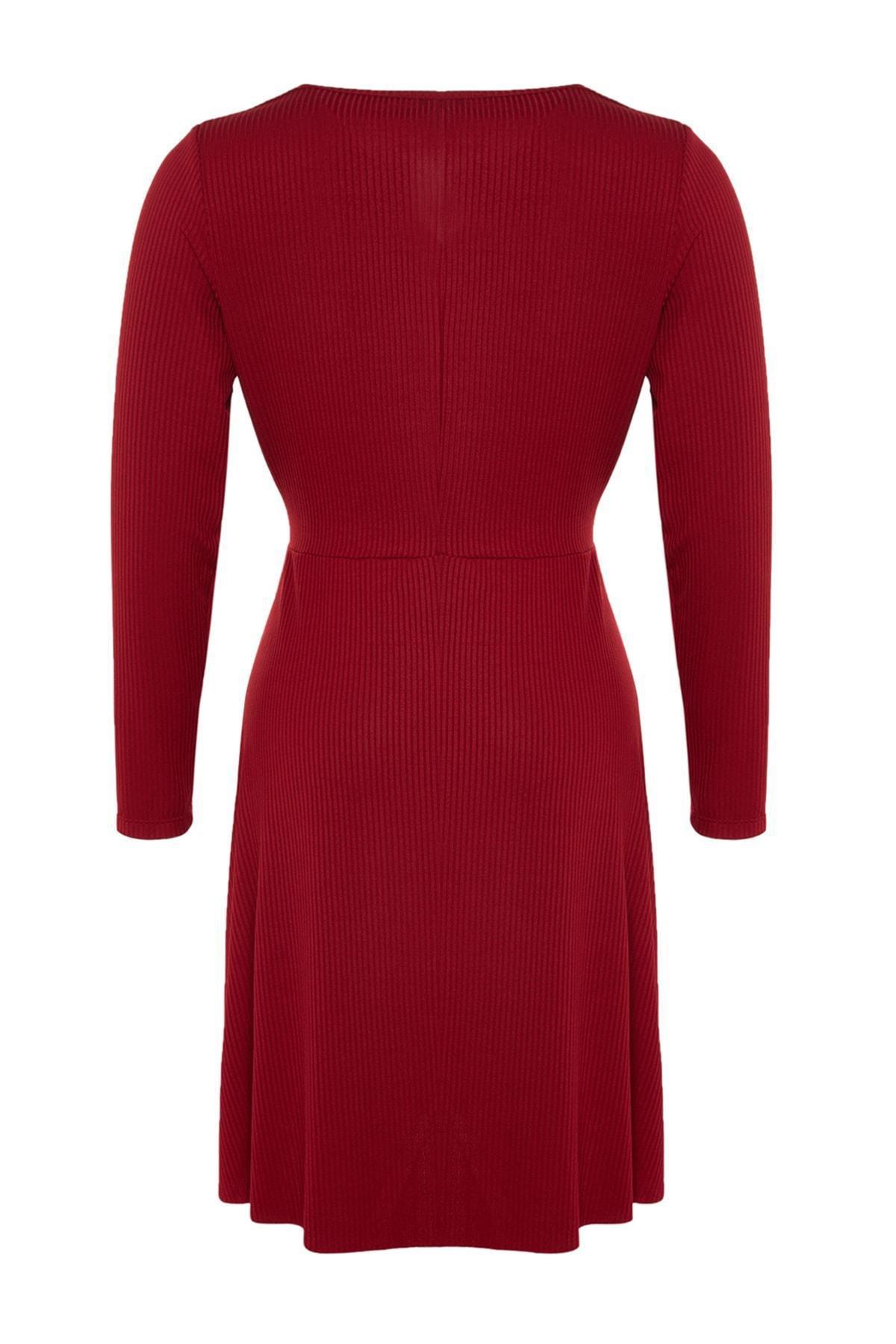 Red Skater Plus Size Mini Dress, , large image number 5