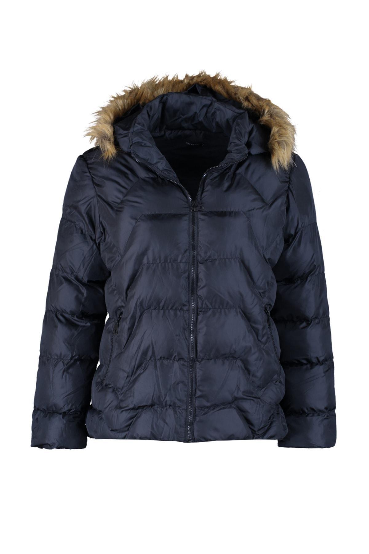 Black Hooded Plus Size Jacket, , large image number 4
