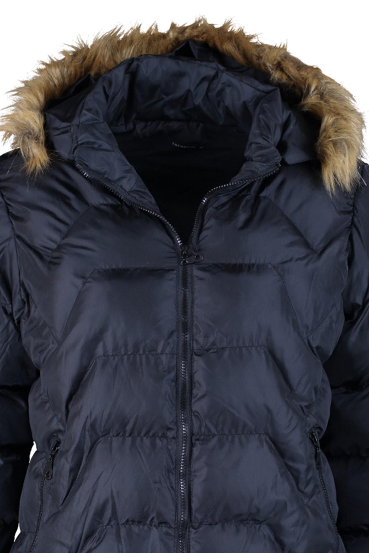 Black Hooded Plus Size Jacket, , large image number 6