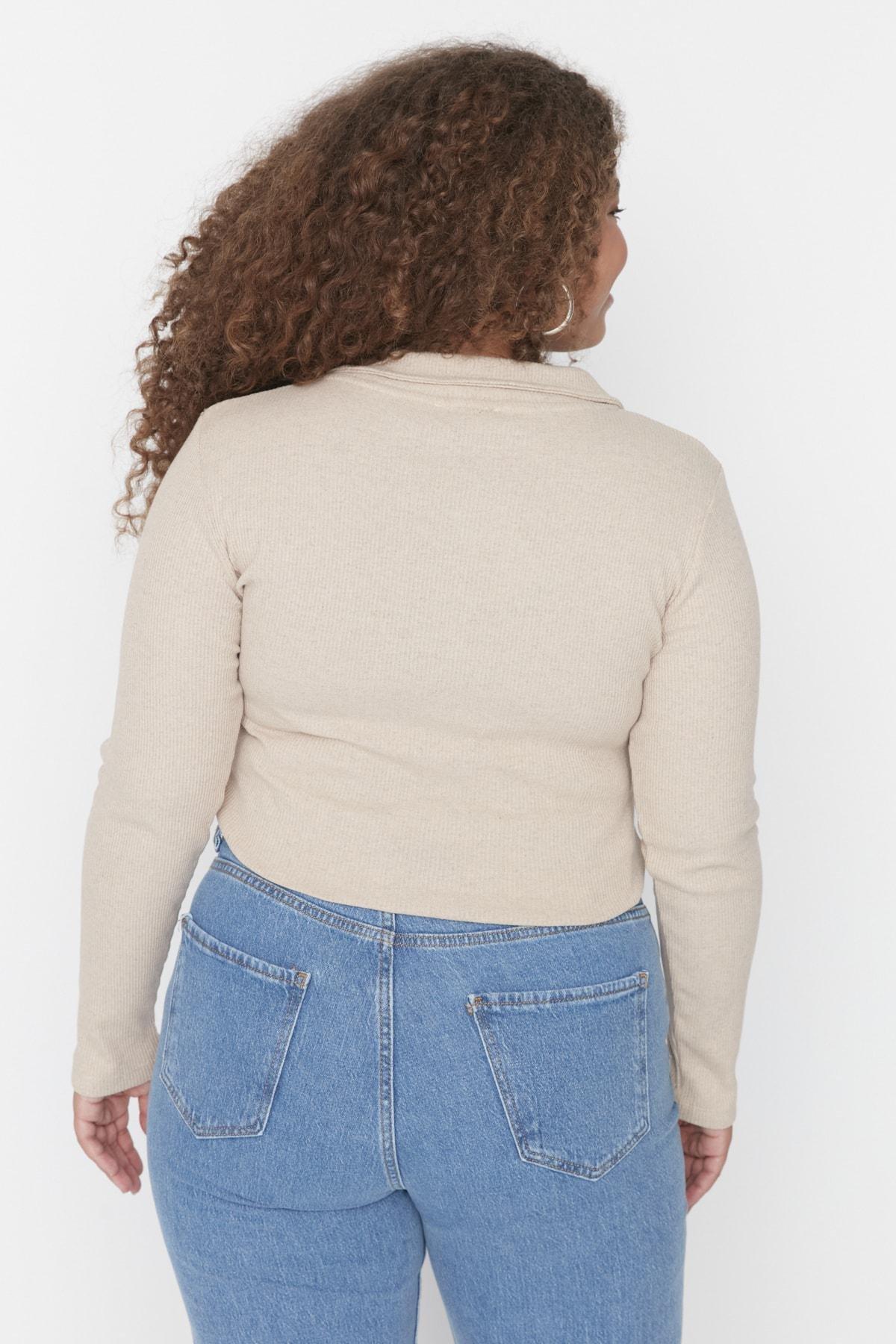 Polo Neck Plus Size Bodysuit, , large image number 4