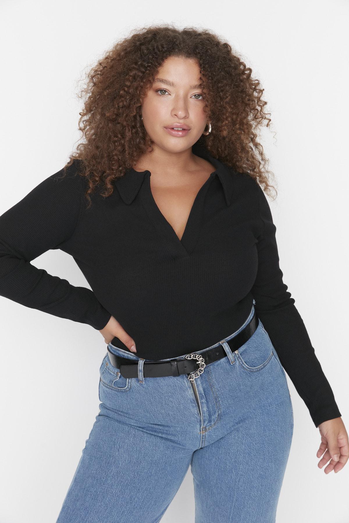 Fitted Plus Size Bodysuit, , large image number 0