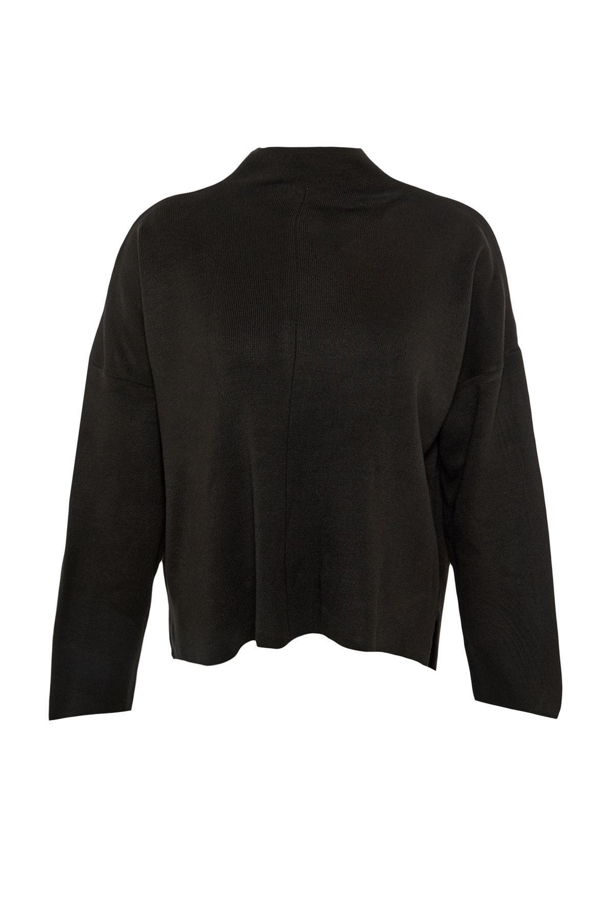 Black Crew Neck Plus Size Sweater, , large image number 6