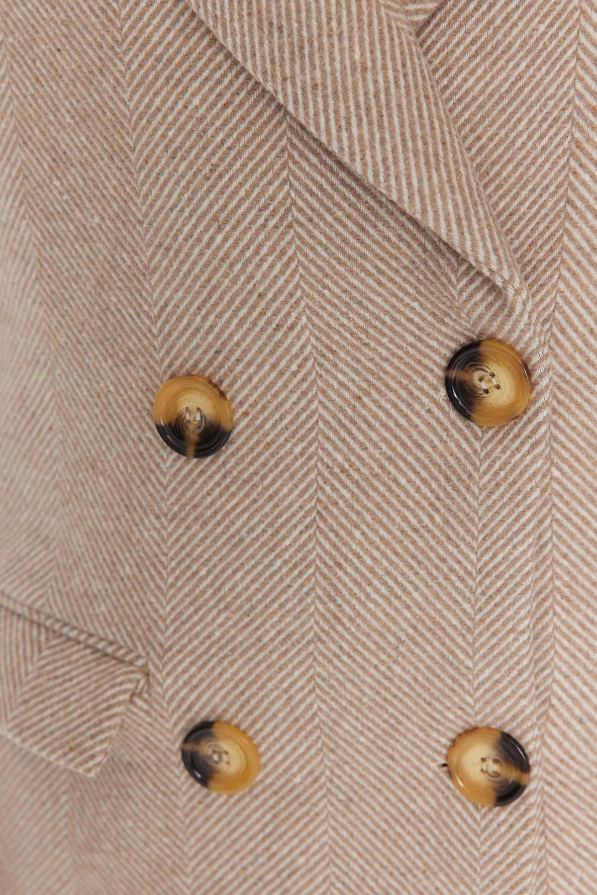 Beige Basic Coat, , large image number 3