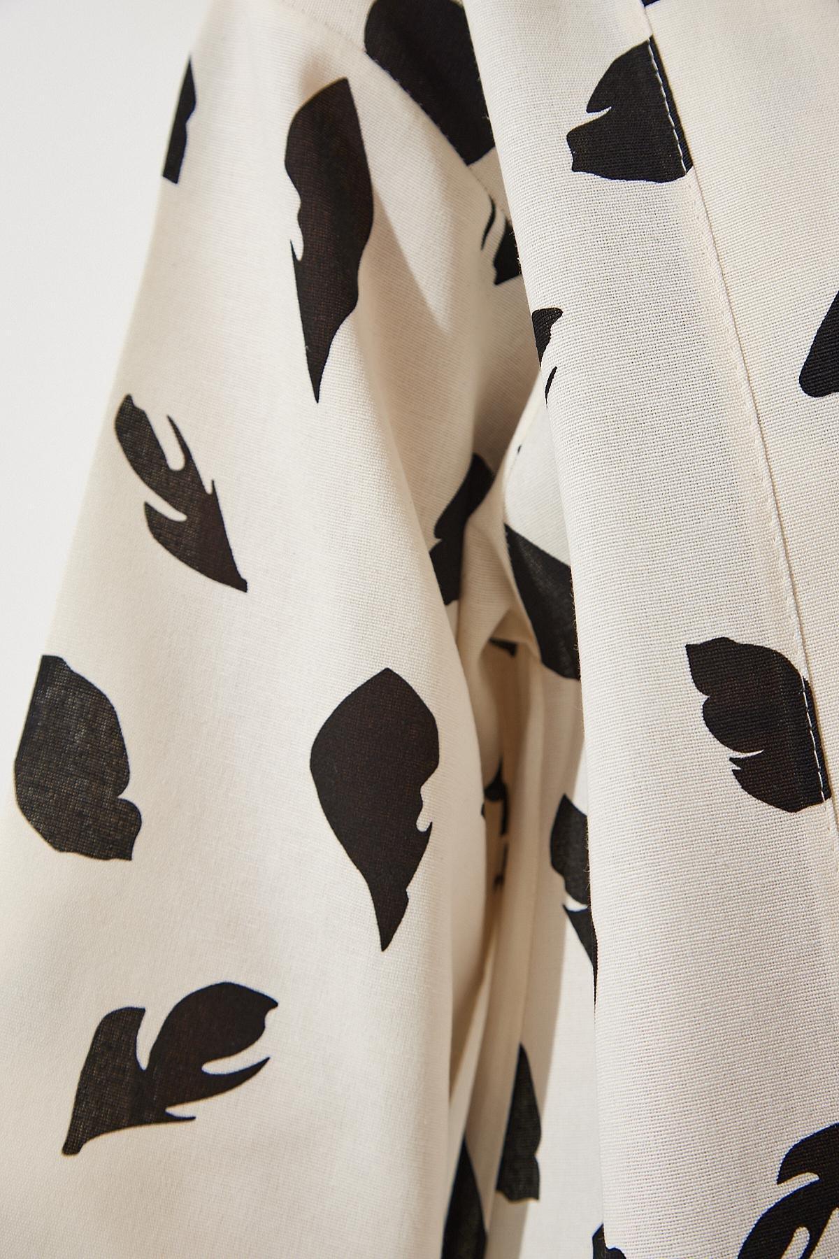 Patterned Linen Viscose Kimono, , large image number 3