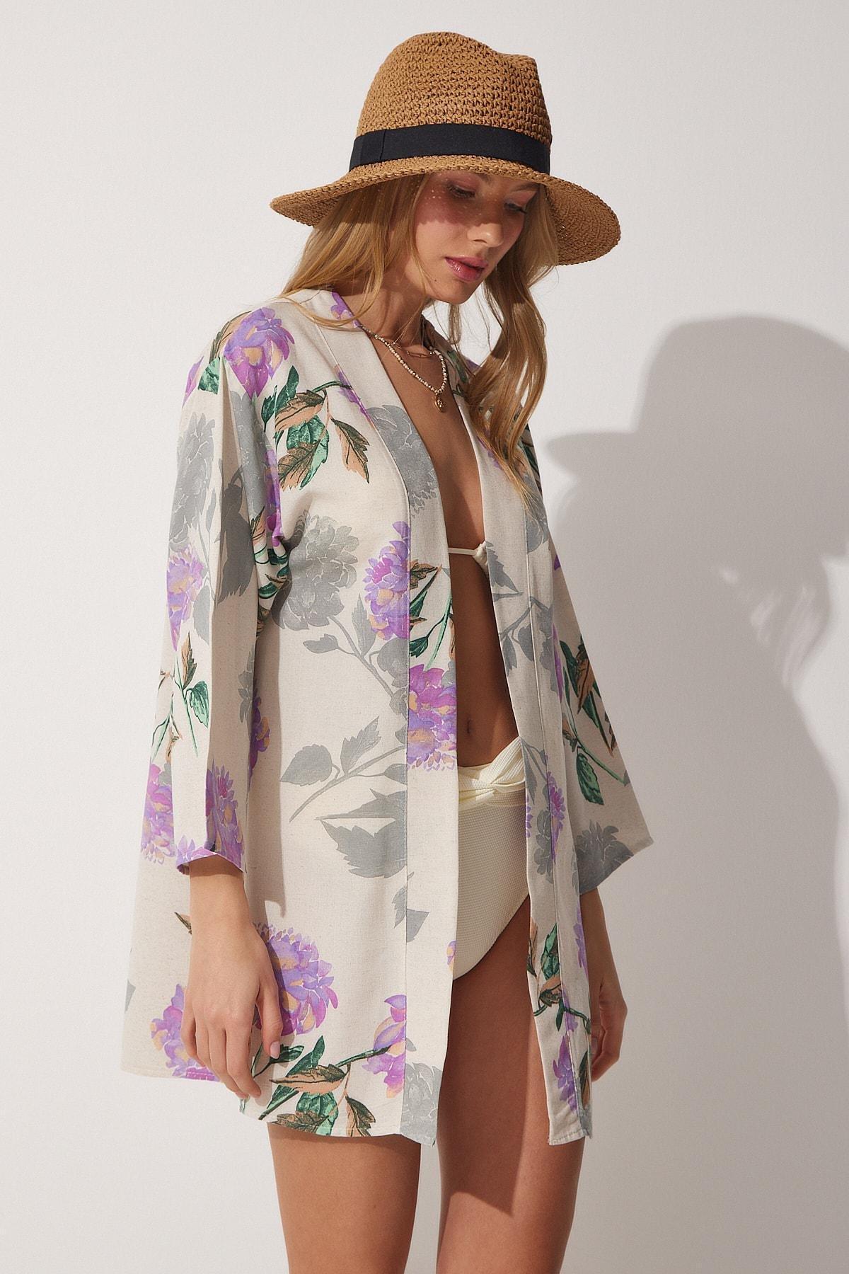 Floral Pattern Kimono, , large image number 1