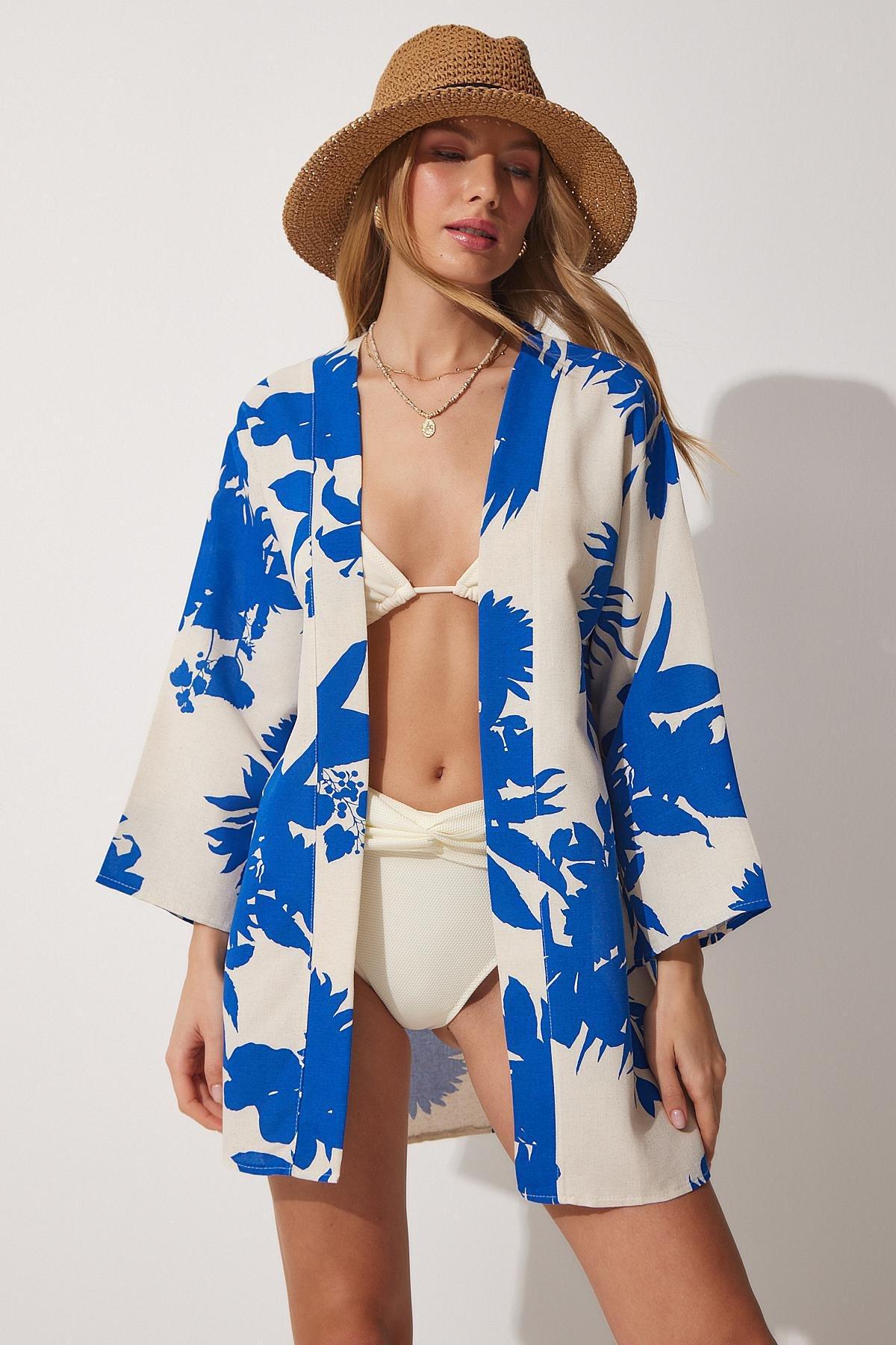 Floral Cache-Coeur Kimono, , large image number 1