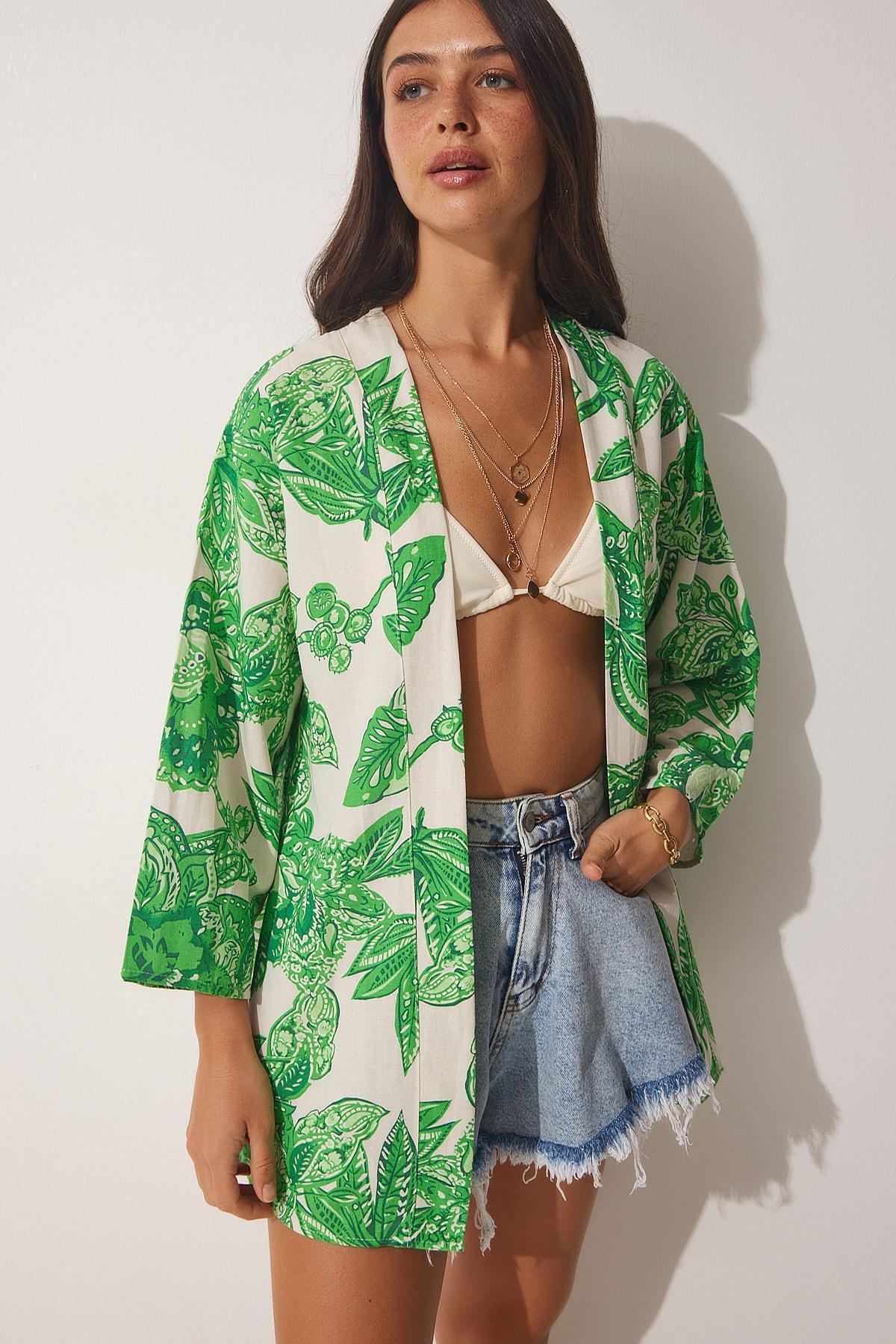 Floral Caftan, Green Beige, large image number 2