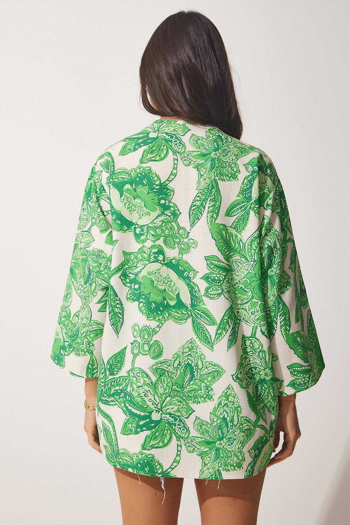 Floral Caftan, Green Beige, large image number 3