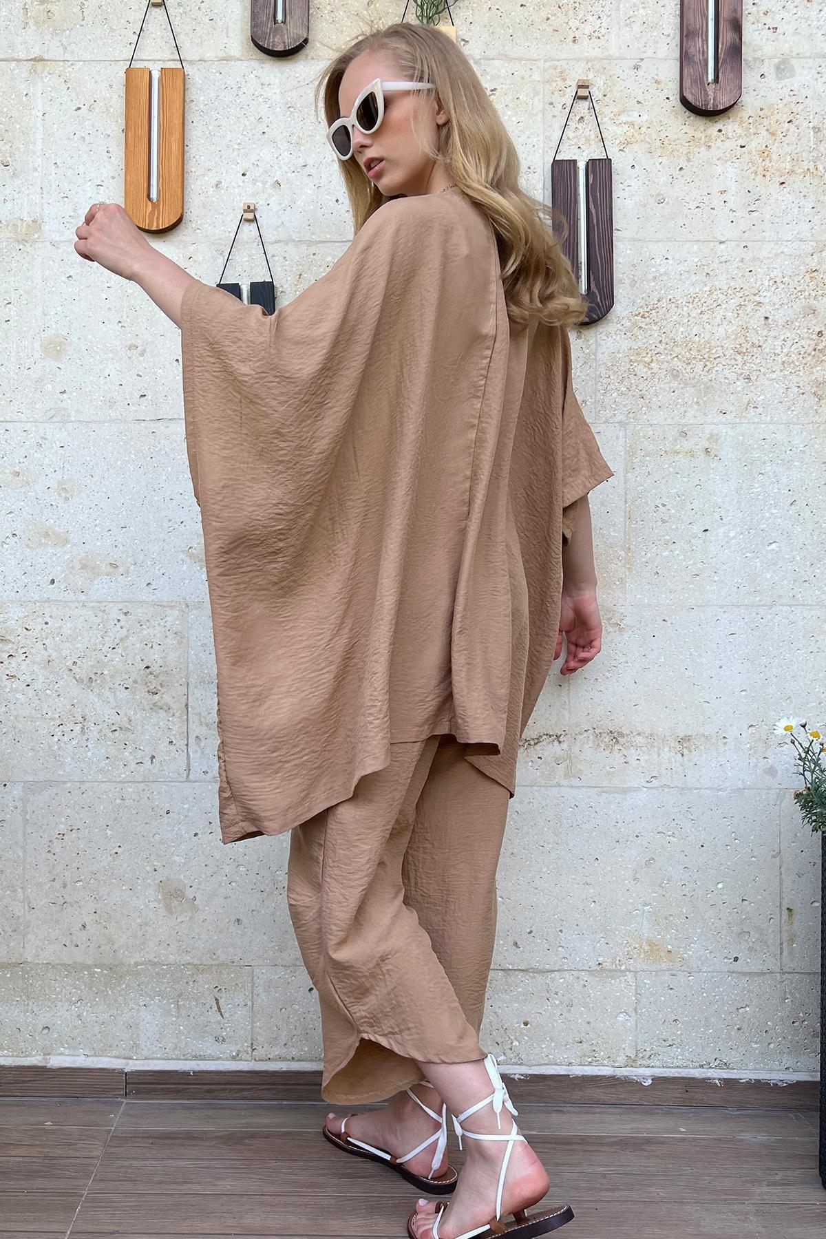 Beige Textured Oversized Co-Ord Set, Beige, large image number 5