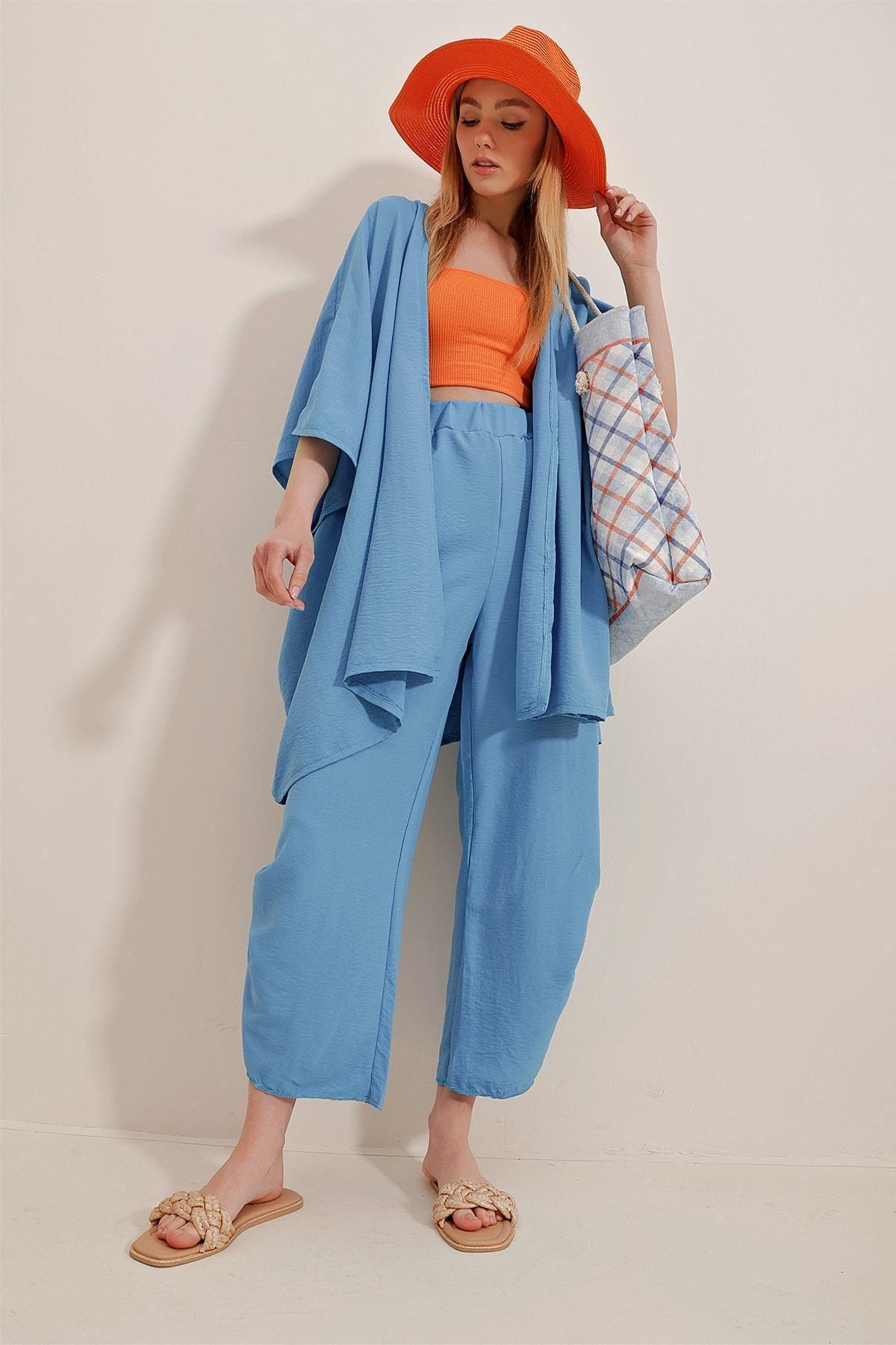 Blue Slit Double Suit Co-Ord Set, Blue, large image number 0