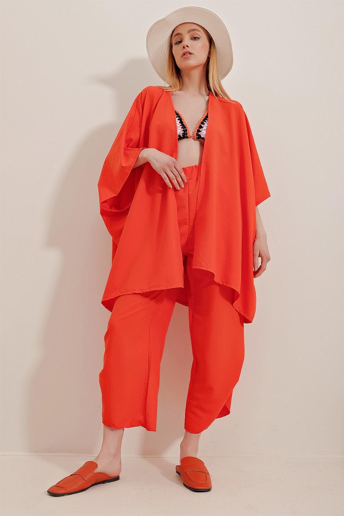 Orange Slit Double Suit Co-Ord Set, Orange, large image number 3