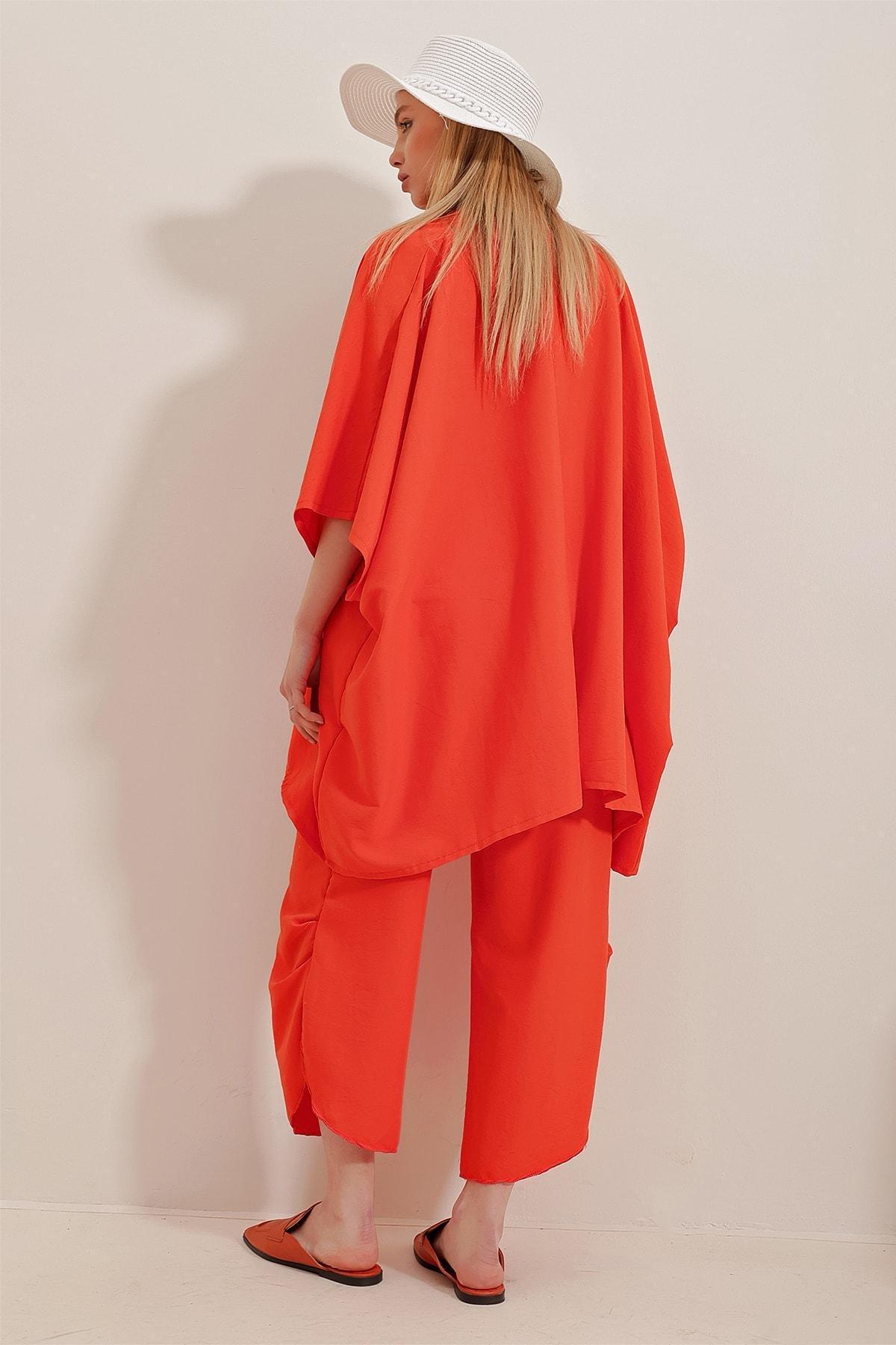 Orange Slit Double Suit Co-Ord Set, Orange, large image number 5