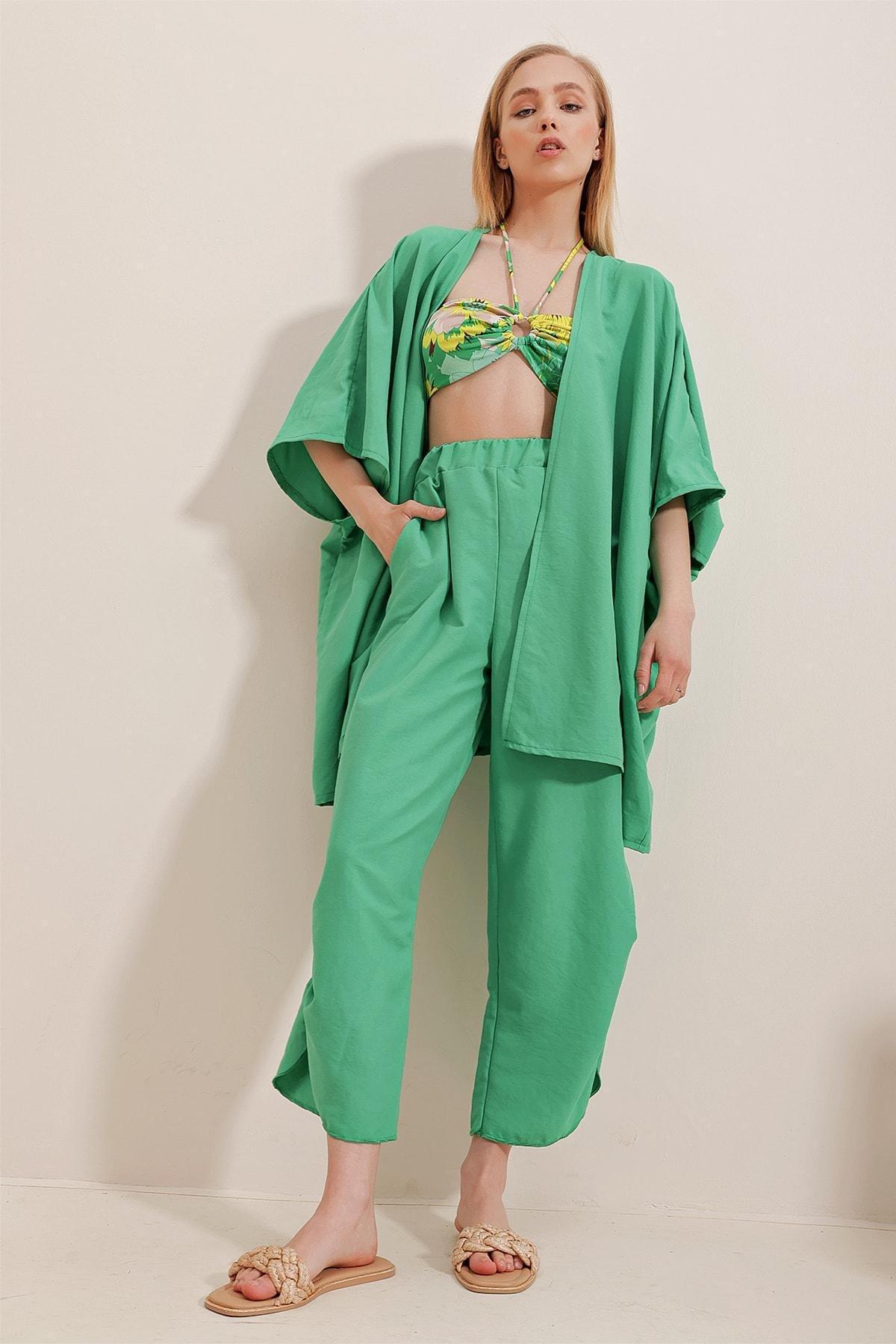 Green Textured Oversize Co-Ord Set, Green, large image number 5